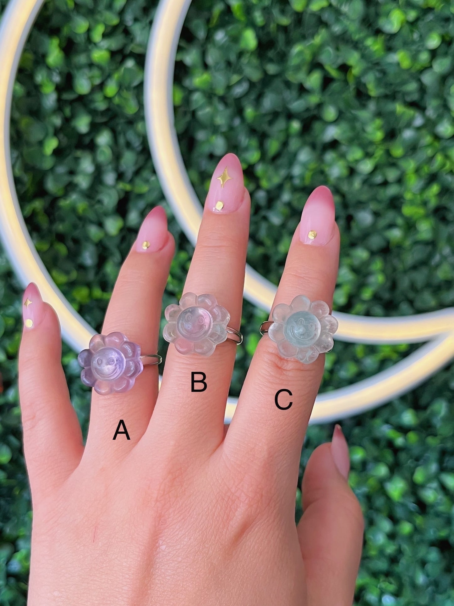 Fluorite Carving Ring