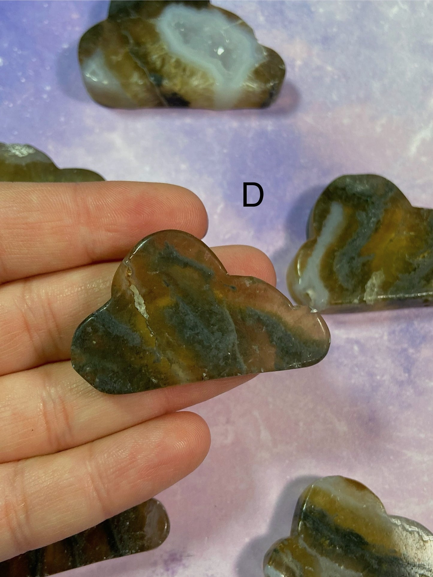 Moss Agate in Fluorite Cloud Carving