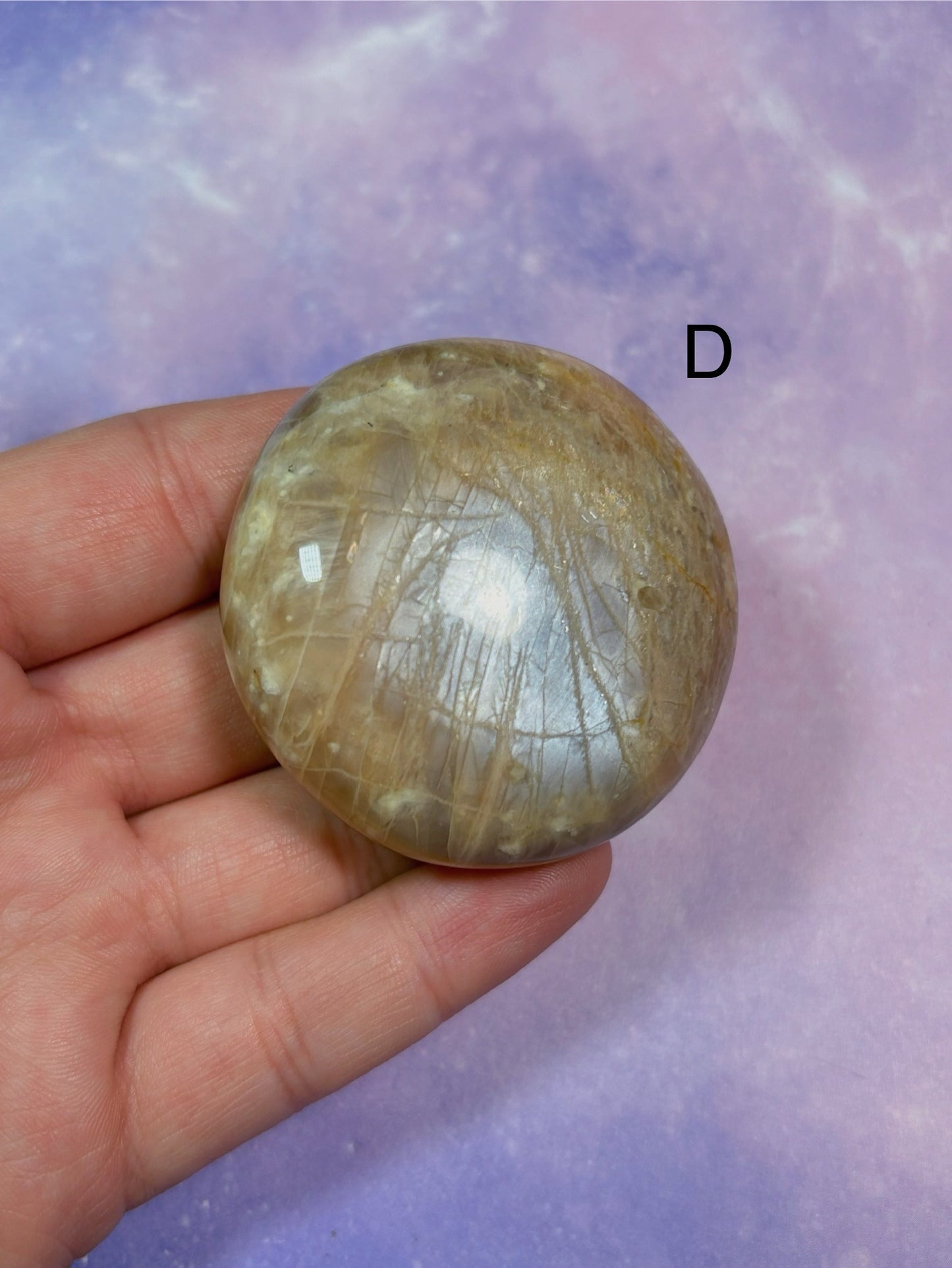 Peach Moonstone Palm Stones