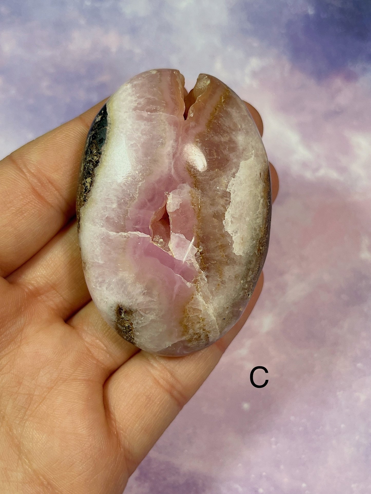Pink Aragonite Palm Stones