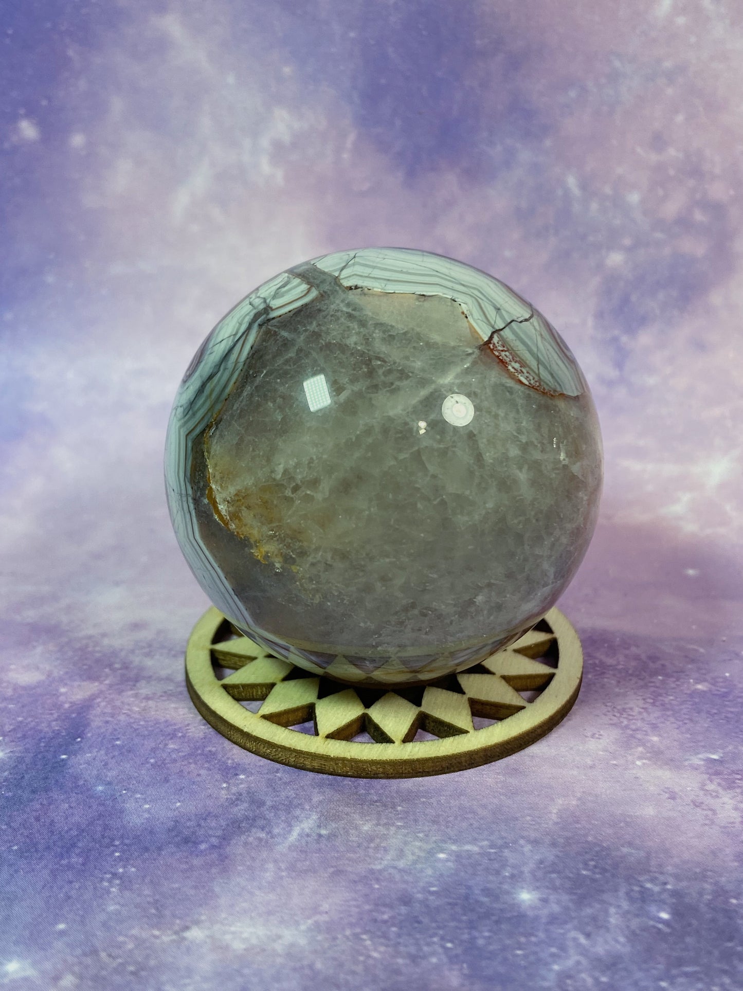 Crazy Lace Amethyst Sphere B
