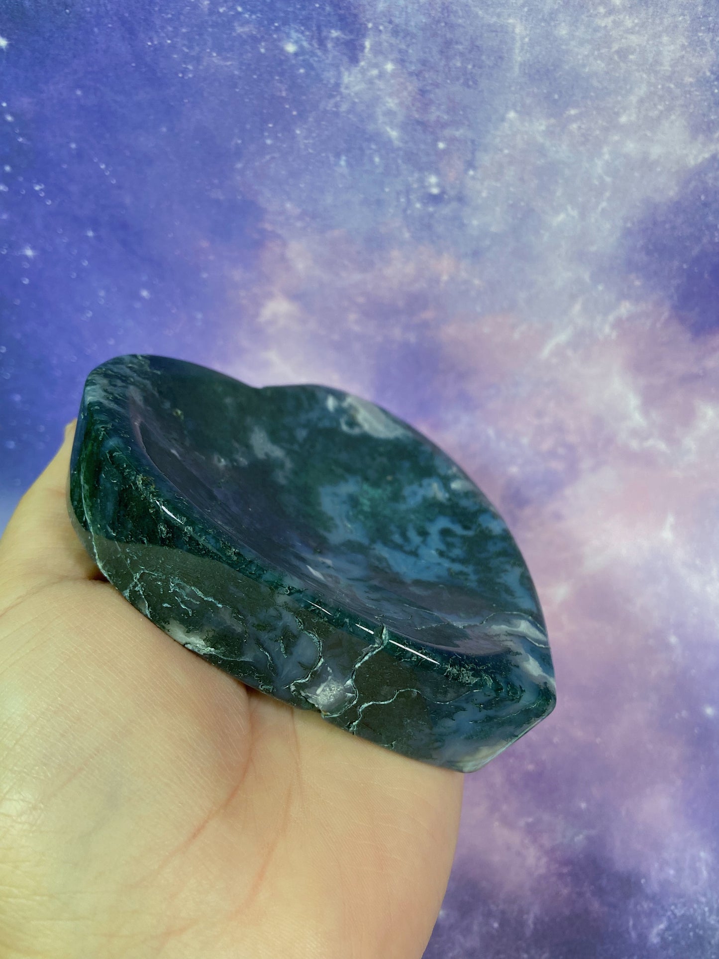 Moss Agate Heart Dish B