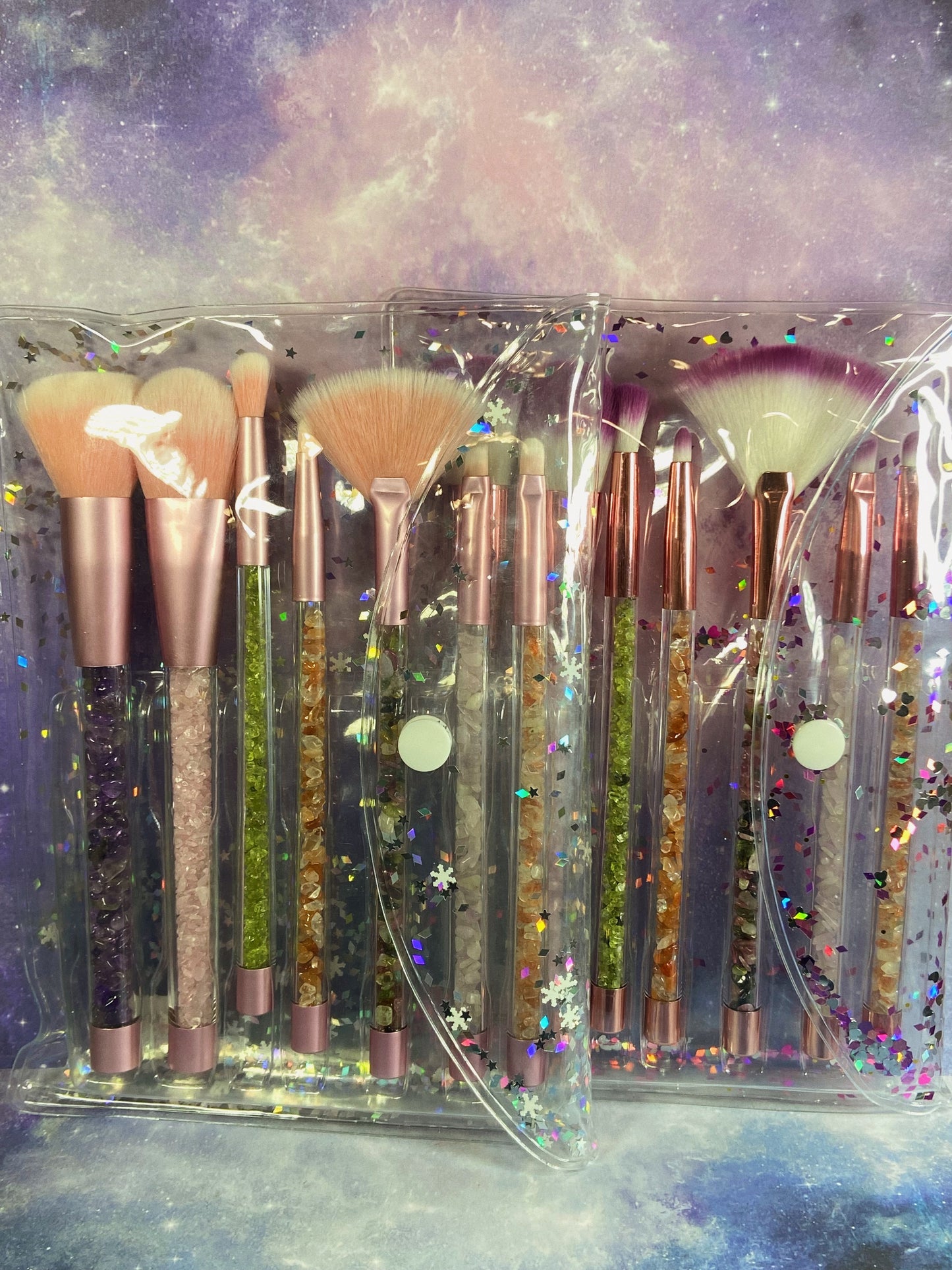 Gemstone Chip Makeup Brush Set