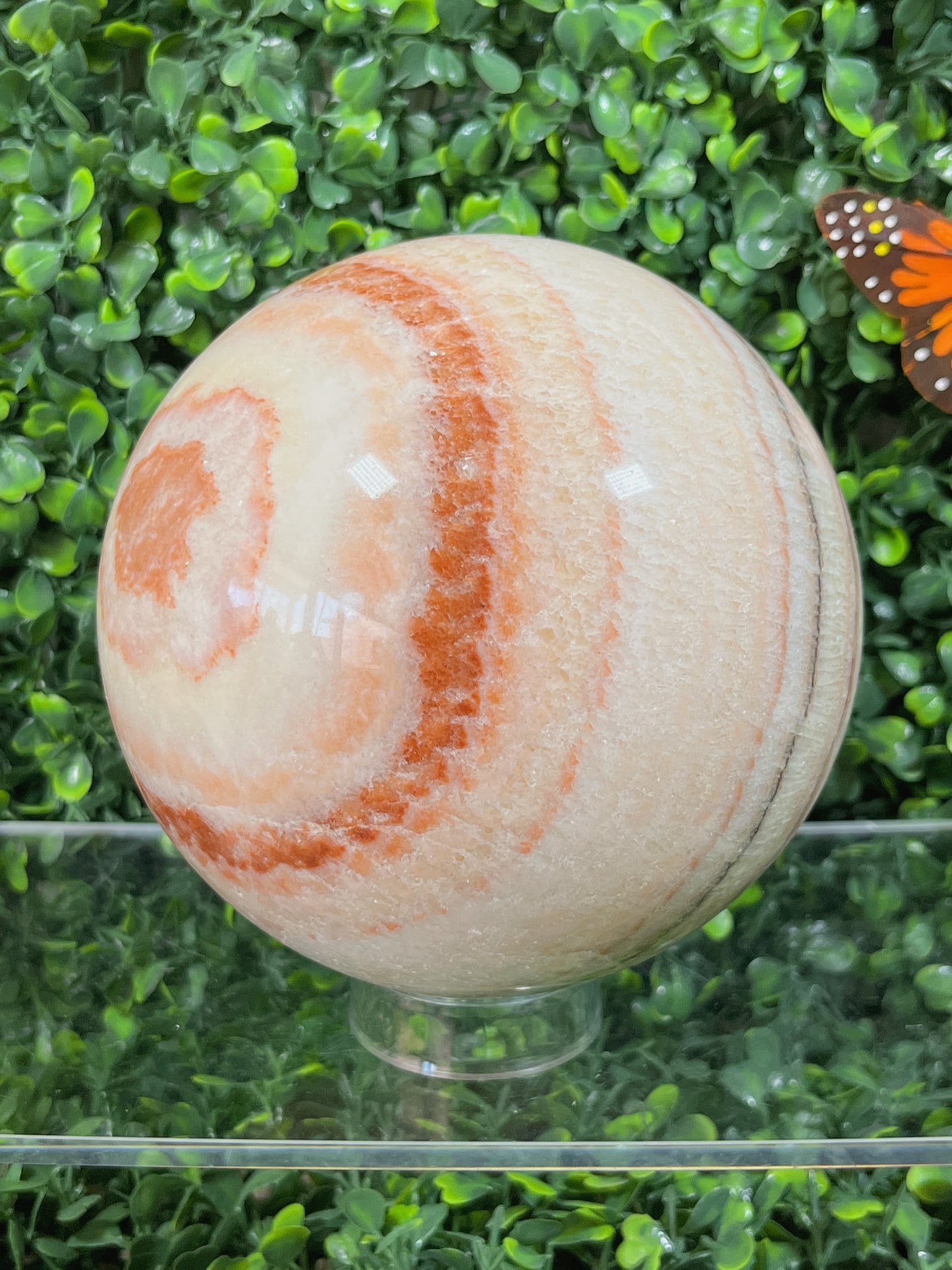 Big Red Banded Calcite Sphere