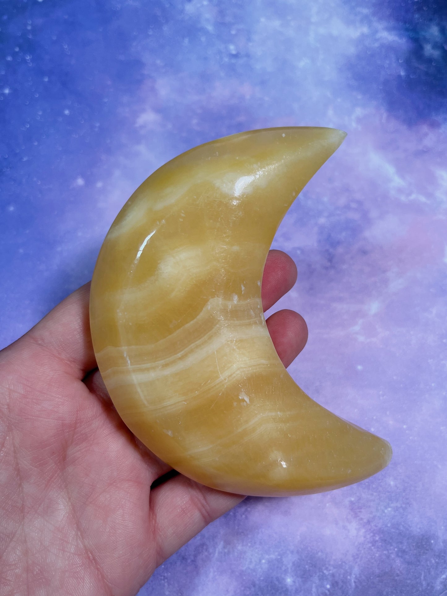 Yellow Calcite Moon Dish