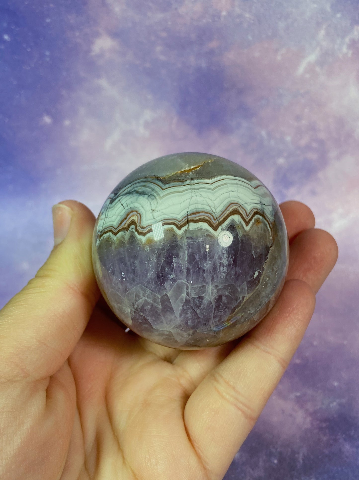 Crazy Lace Amethyst Sphere B