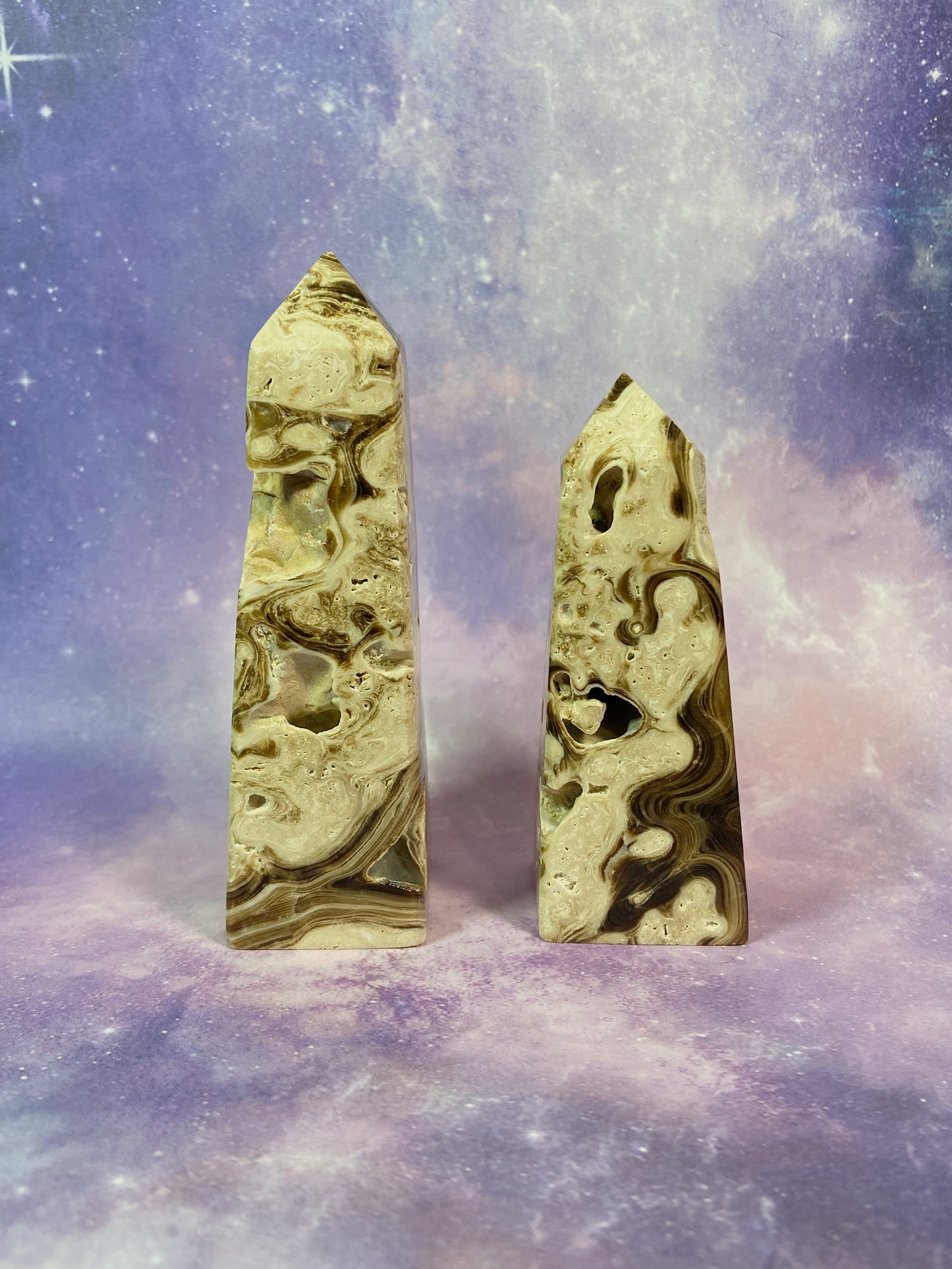 Druzy Chocolate Calcite Tower