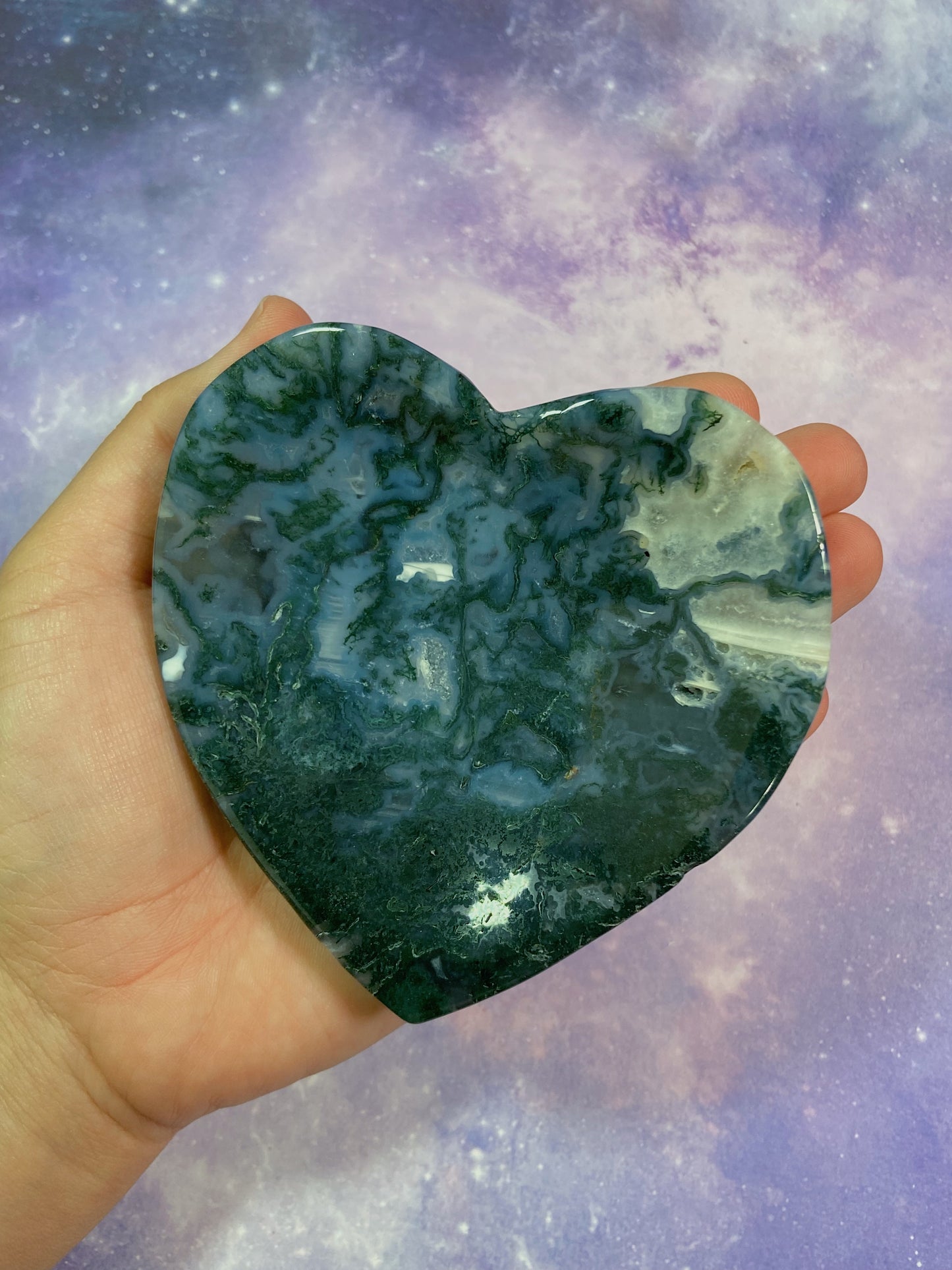 Moss Agate Heart Dish B