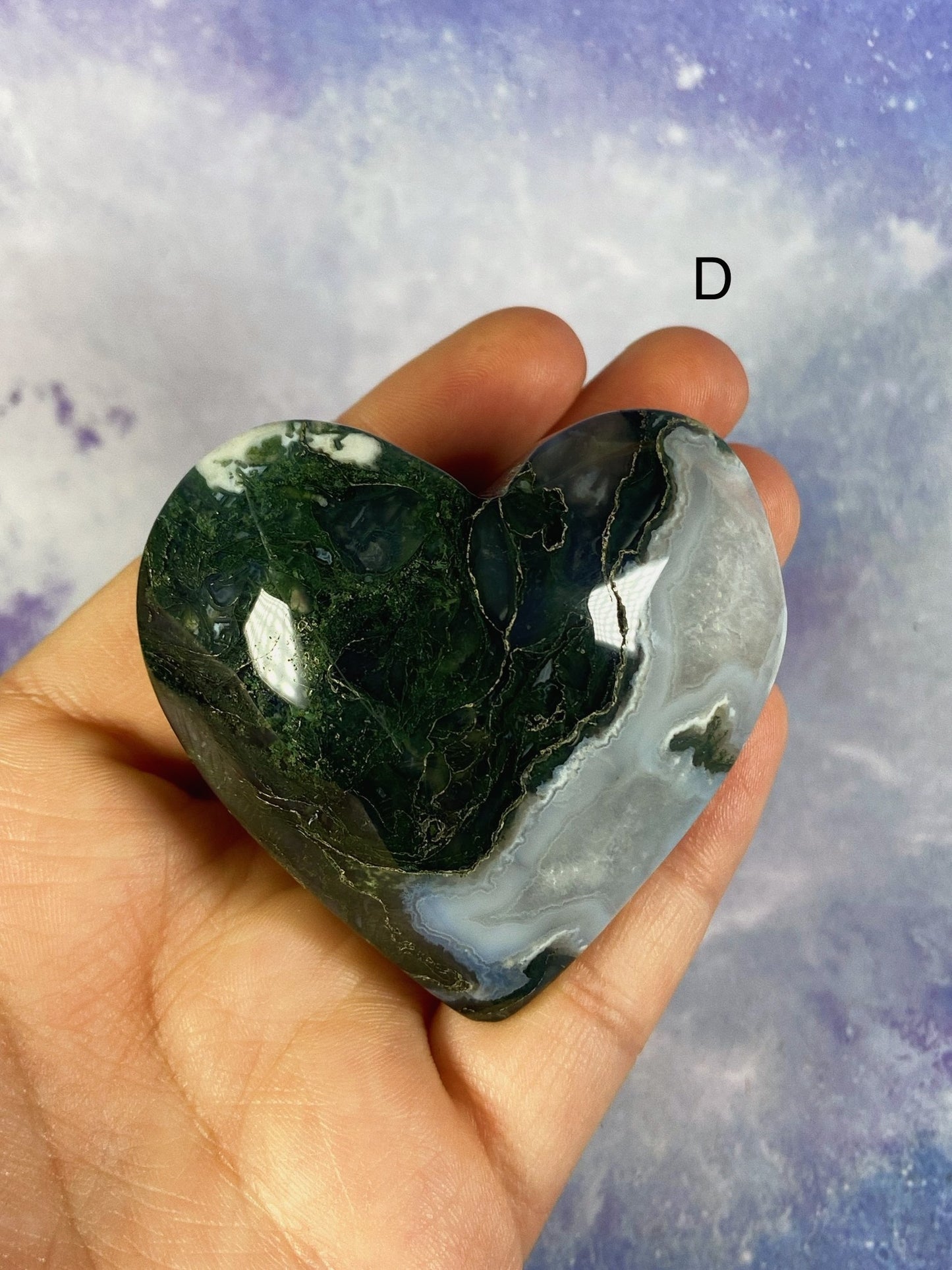 Moss Agate Heart