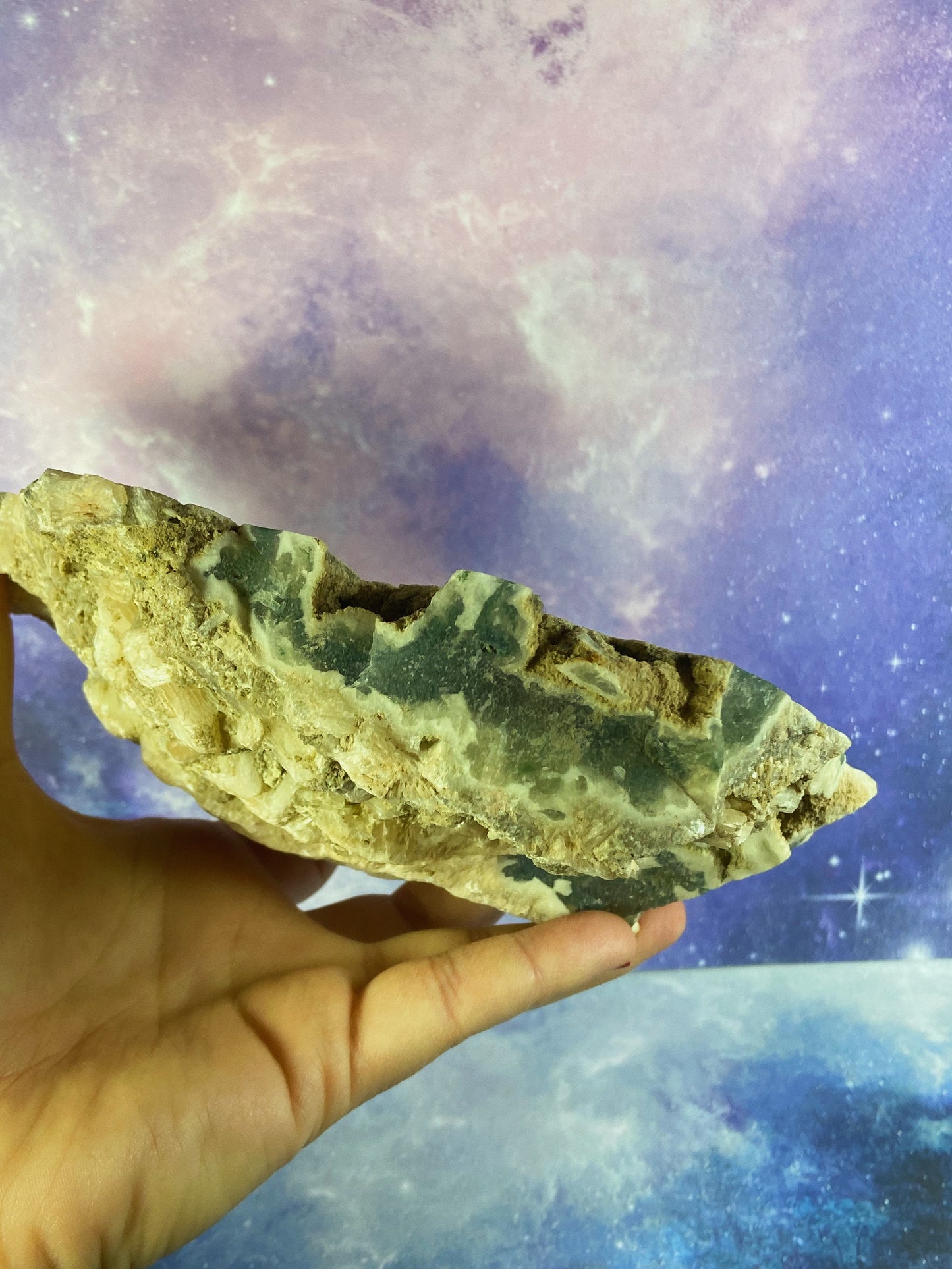 Moss Agate Geode Slice