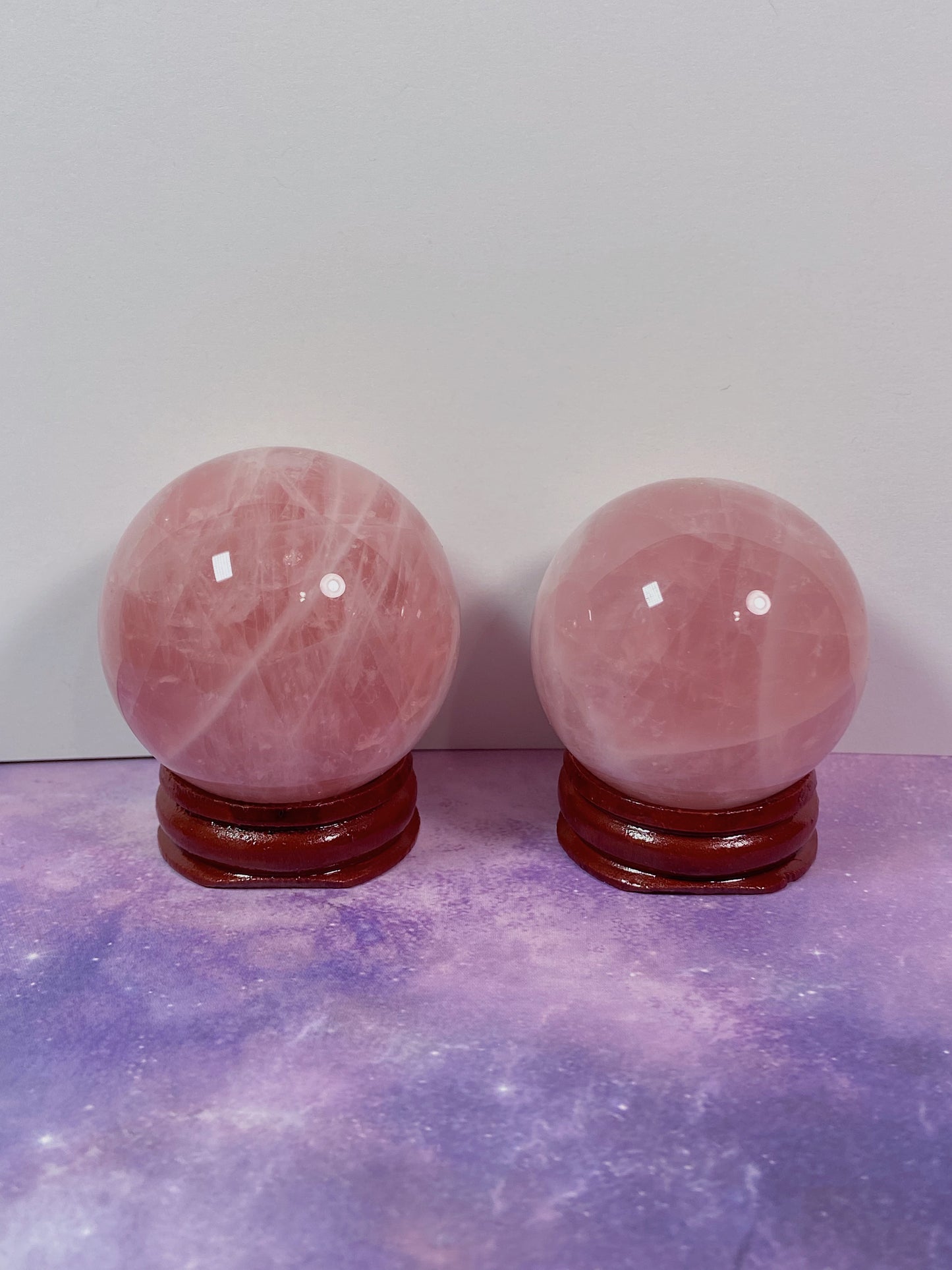 Rose Quartz Spheres W/ Stand