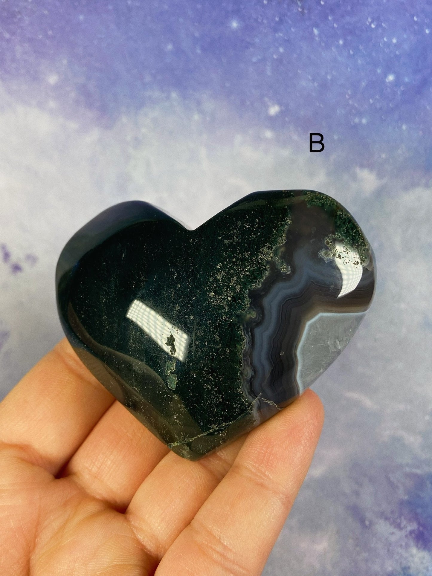 Moss Agate Heart