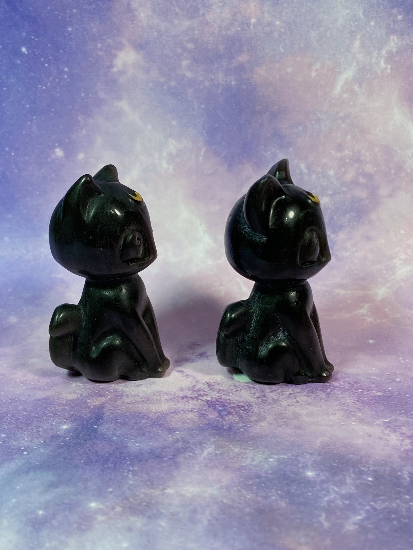 Silver Obsidian Luna Cat