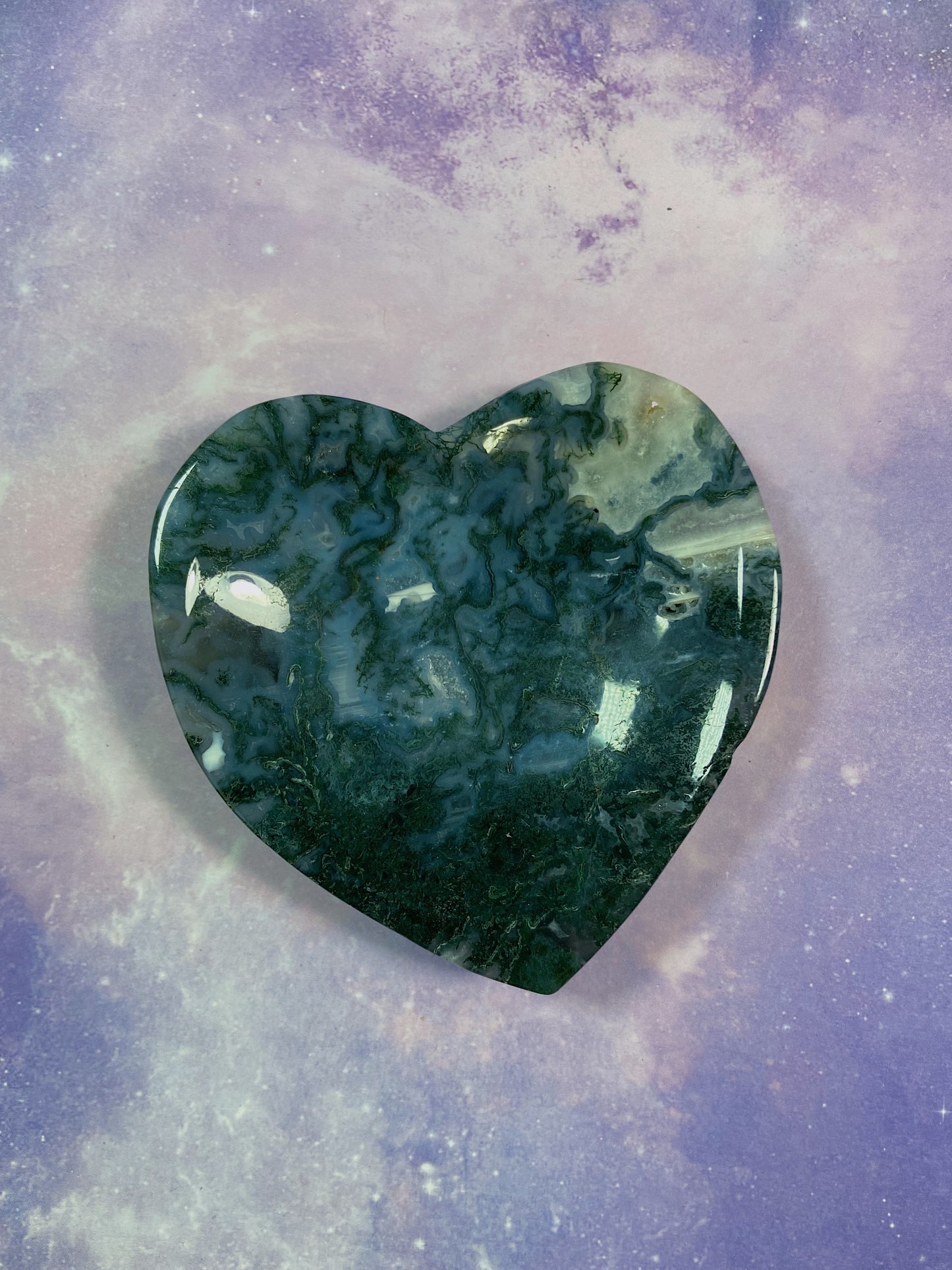 Moss Agate Heart Dish B