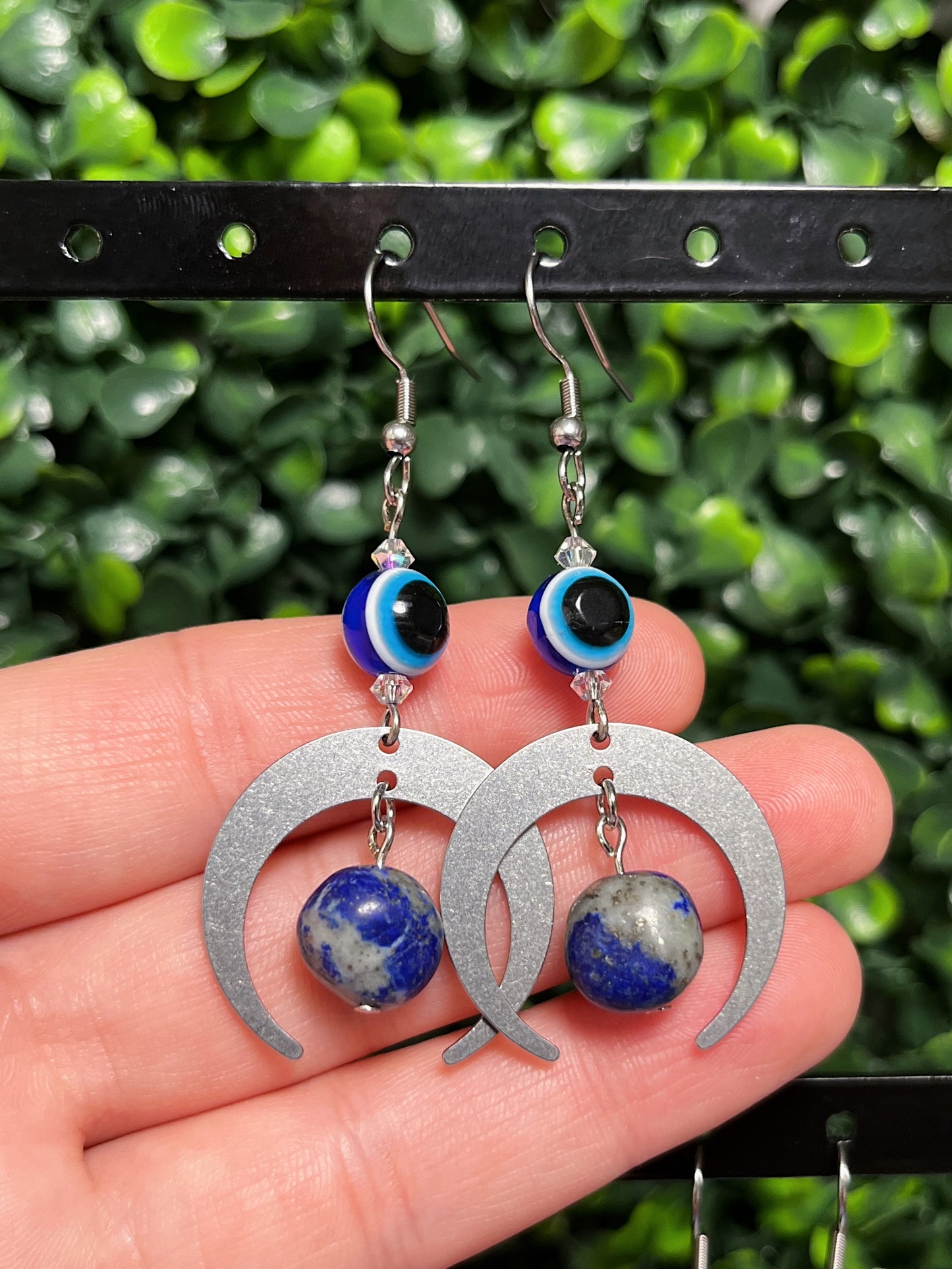 Lapis Lazuli & Evil Eye protection Earrings