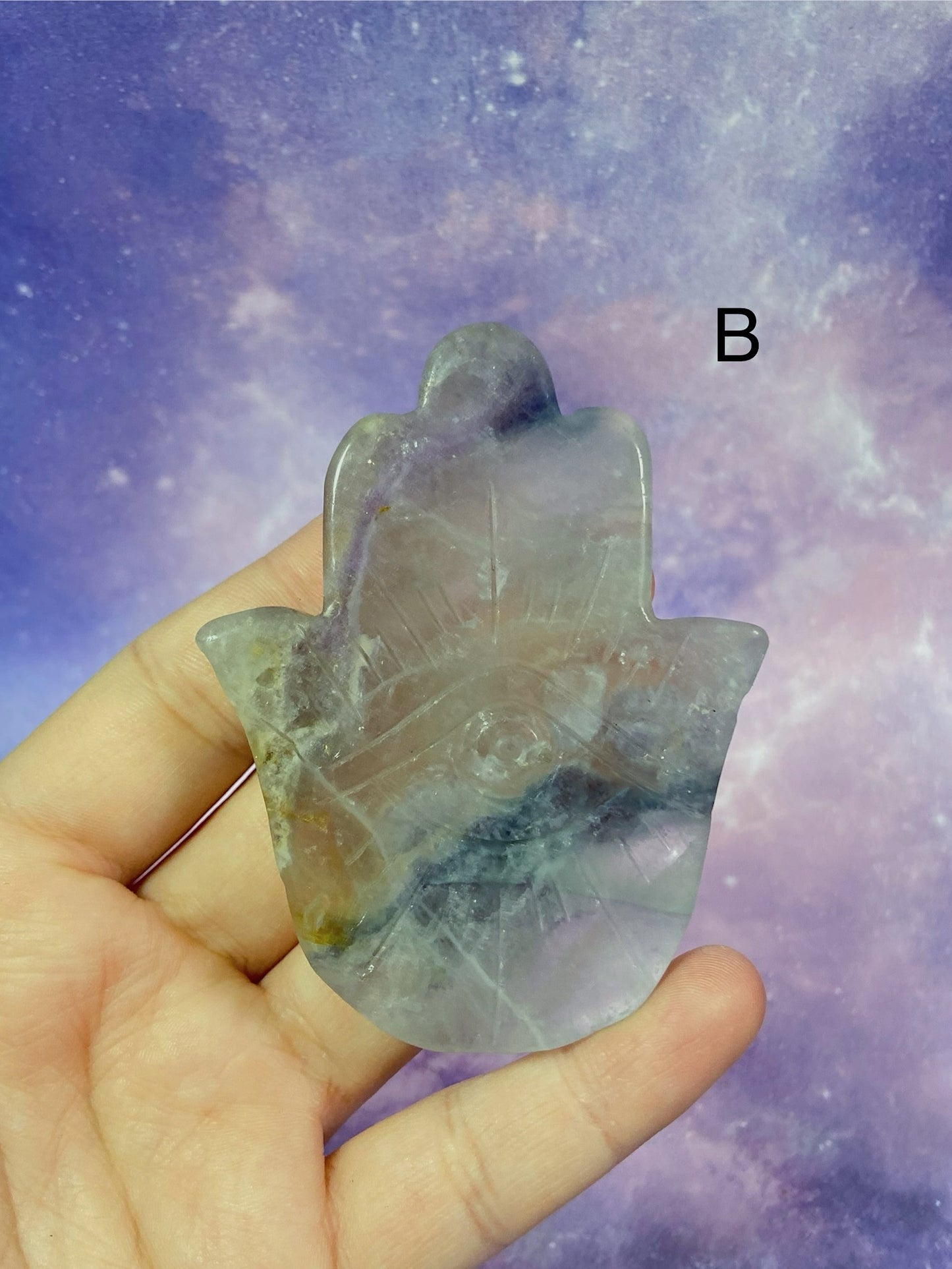 Fluorite Hamsa Slab