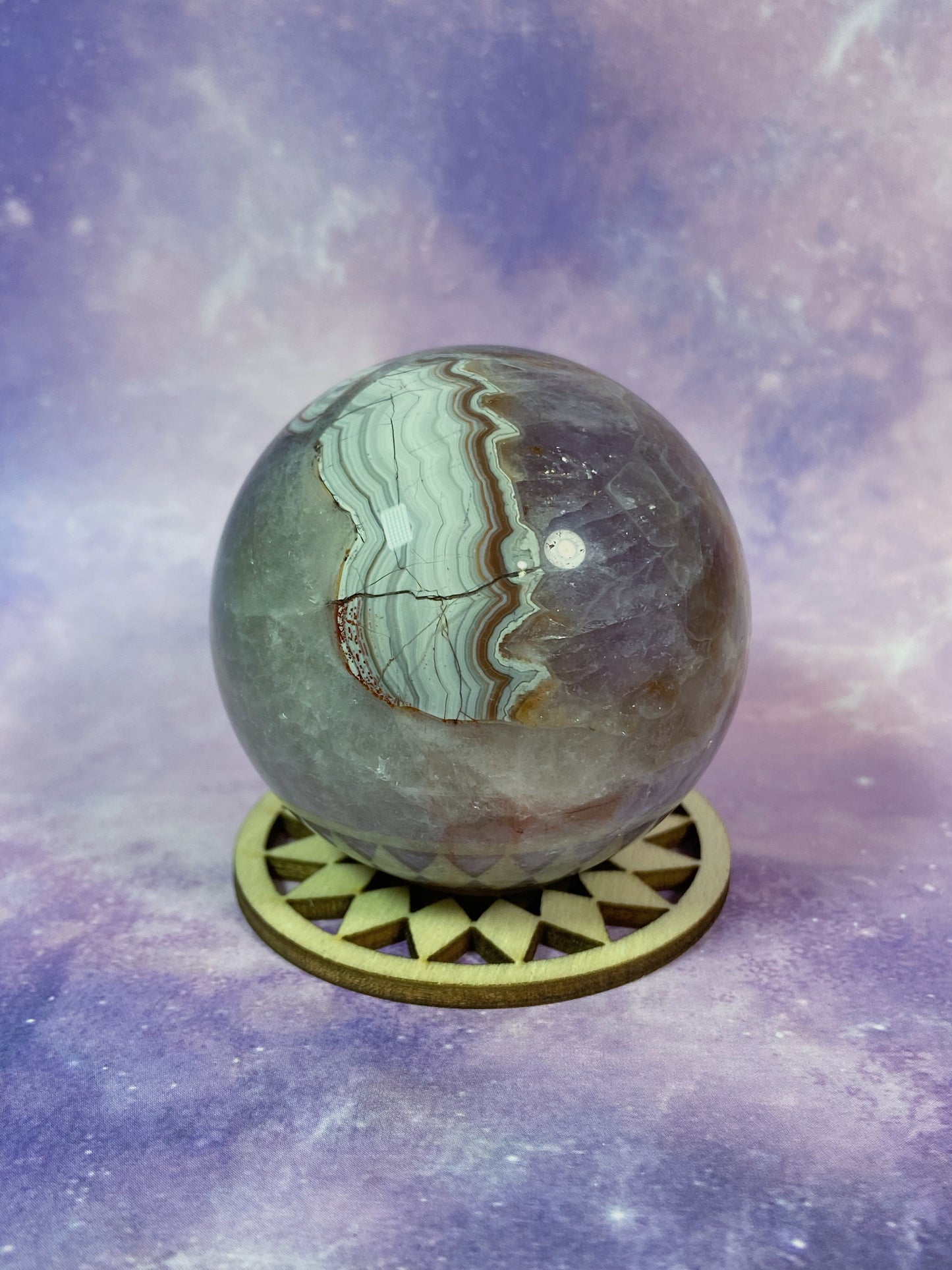 Crazy Lace Amethyst Sphere B