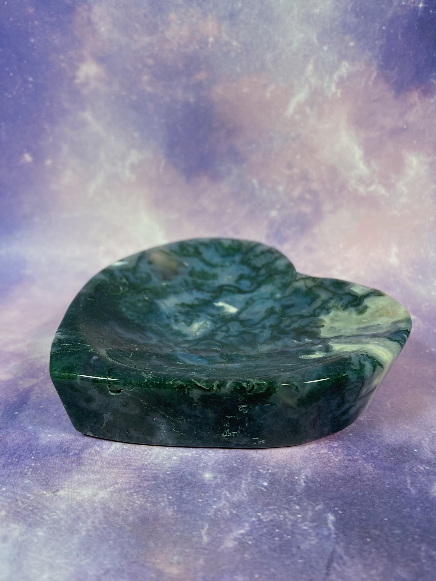 Moss Agate Heart Dish B