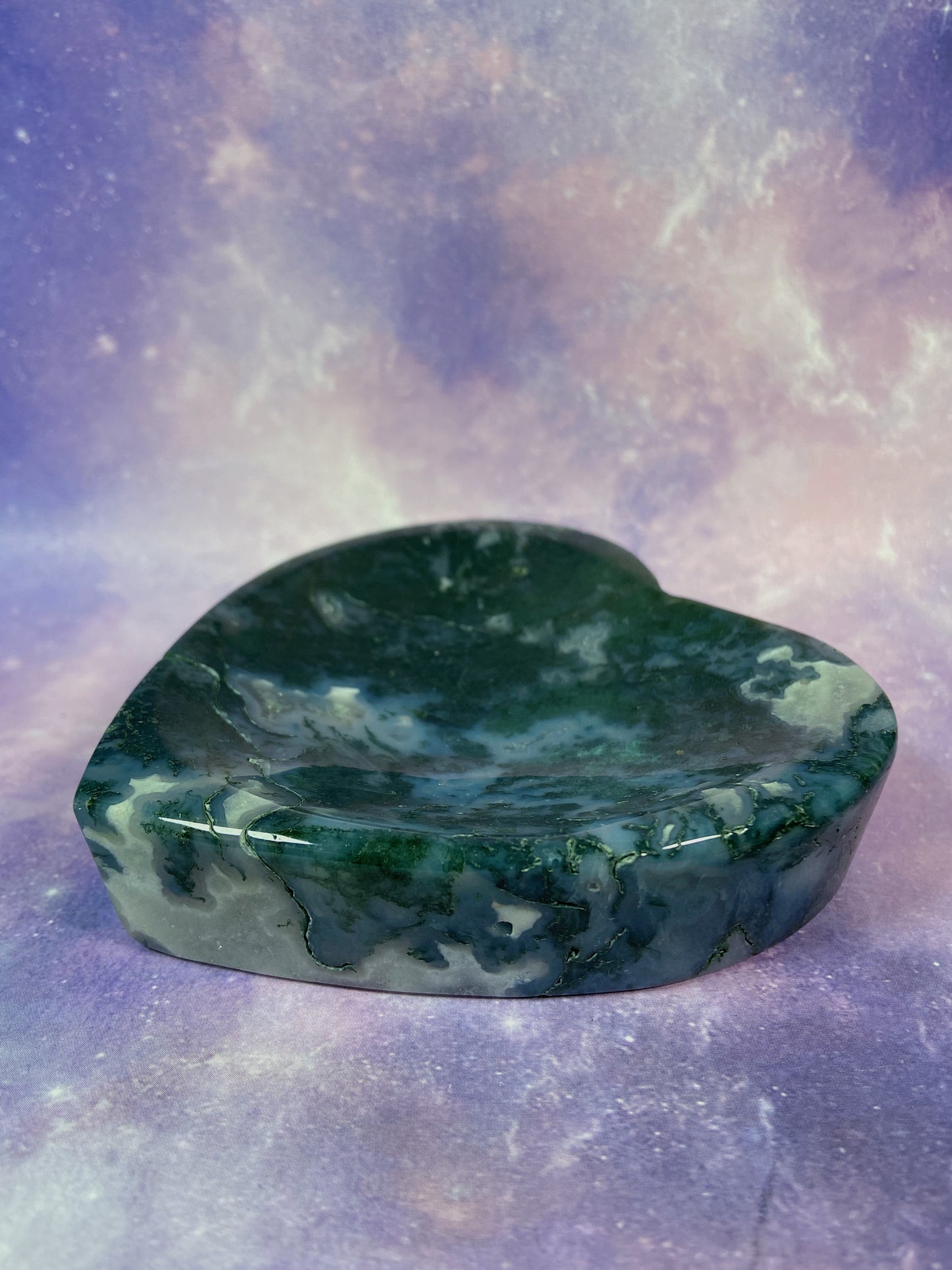Moss Agate Heart Dish A