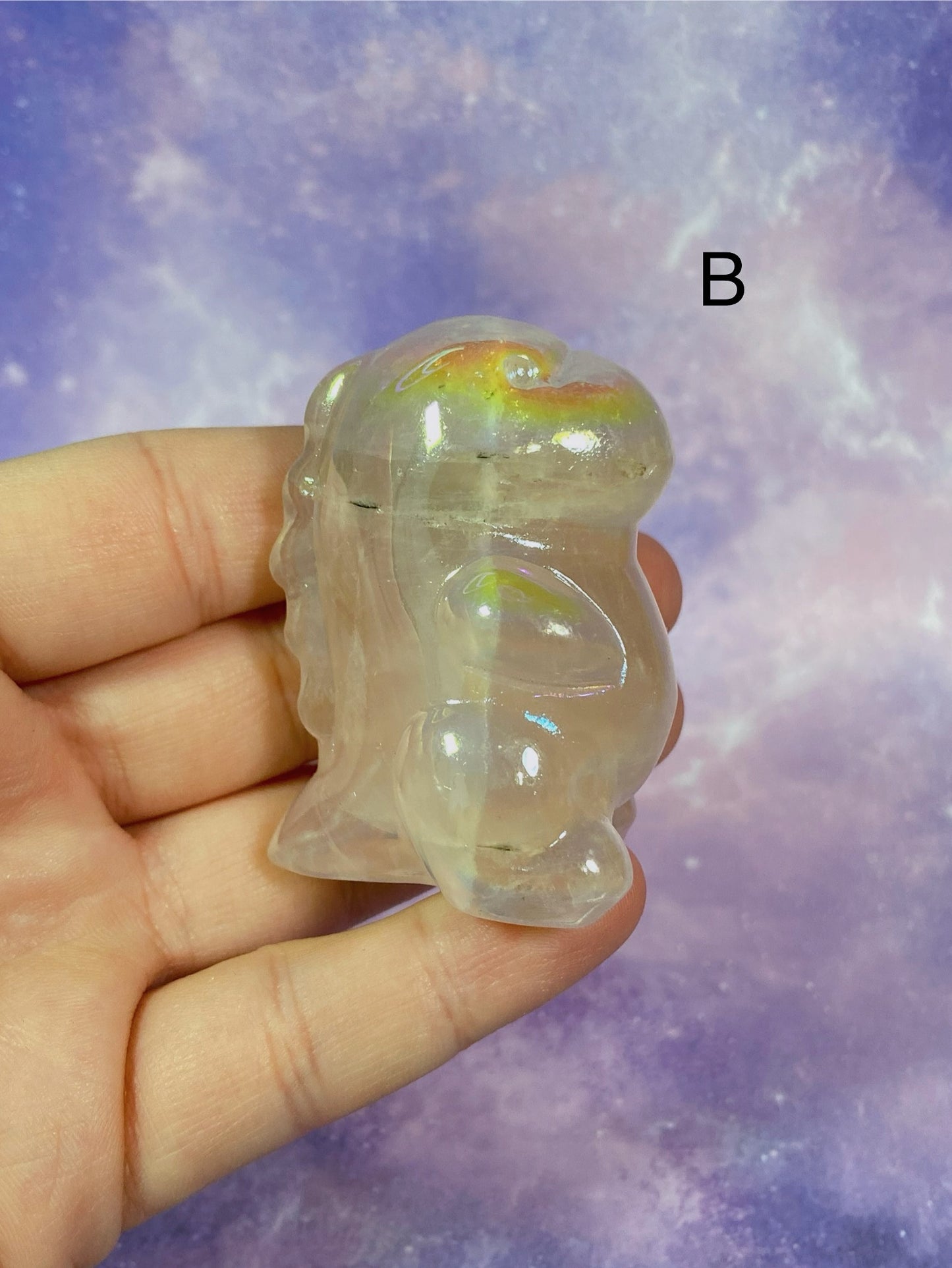 Aura Rose Quartz Dino