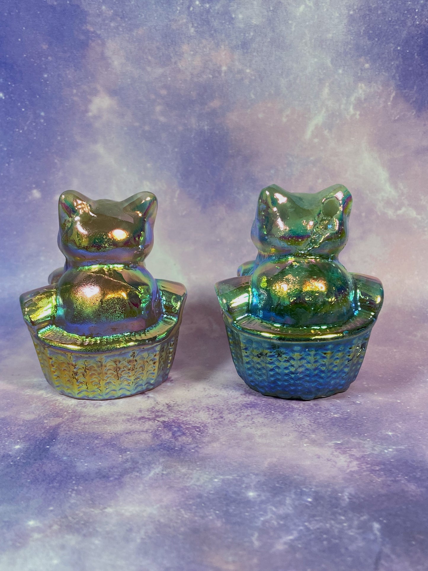 Aura Fluorite Kitty in Basket