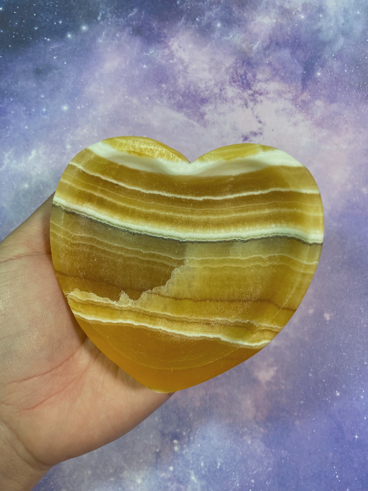 Orange Calcite Heart Dish