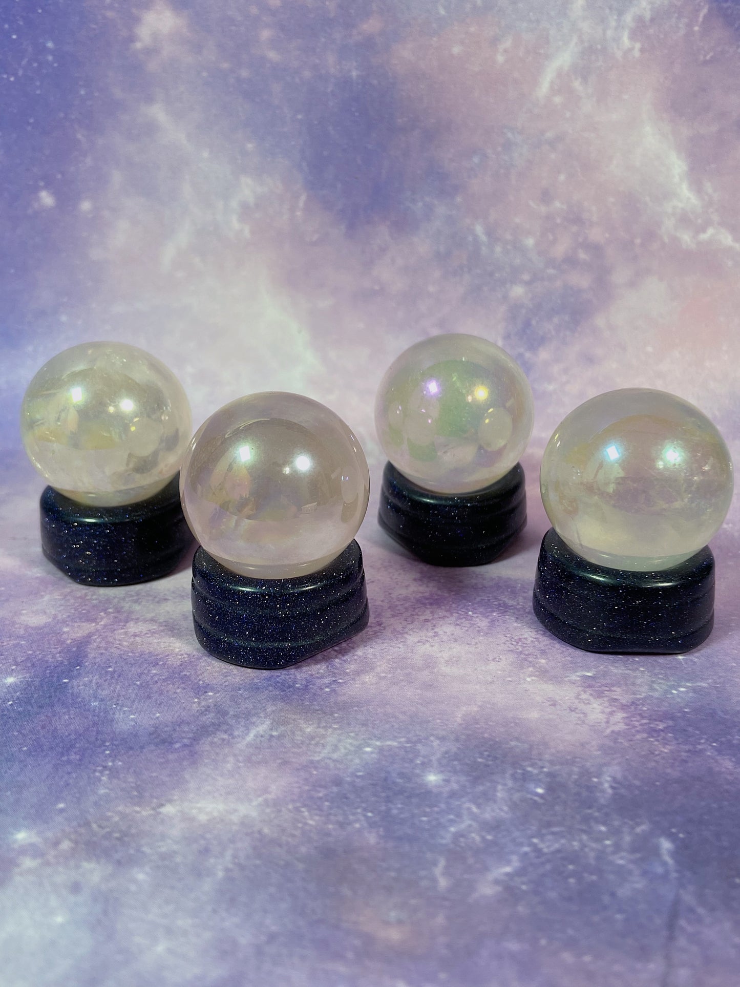 Aura Rose Quartz Mini Spheres W/ Stand
