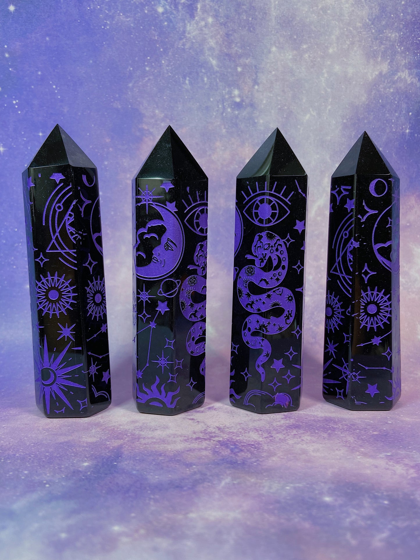 Purple Etched Obsidian Tower