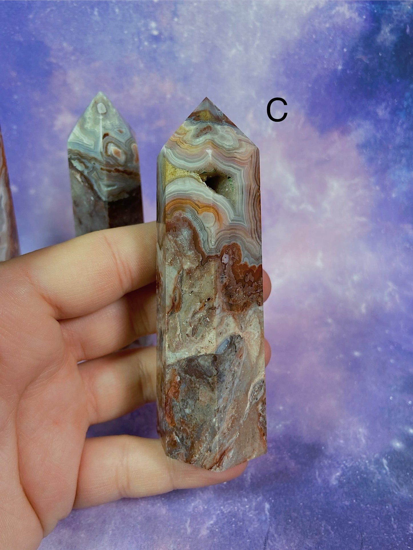 Red Mexican Crazy Lace Agate Tower