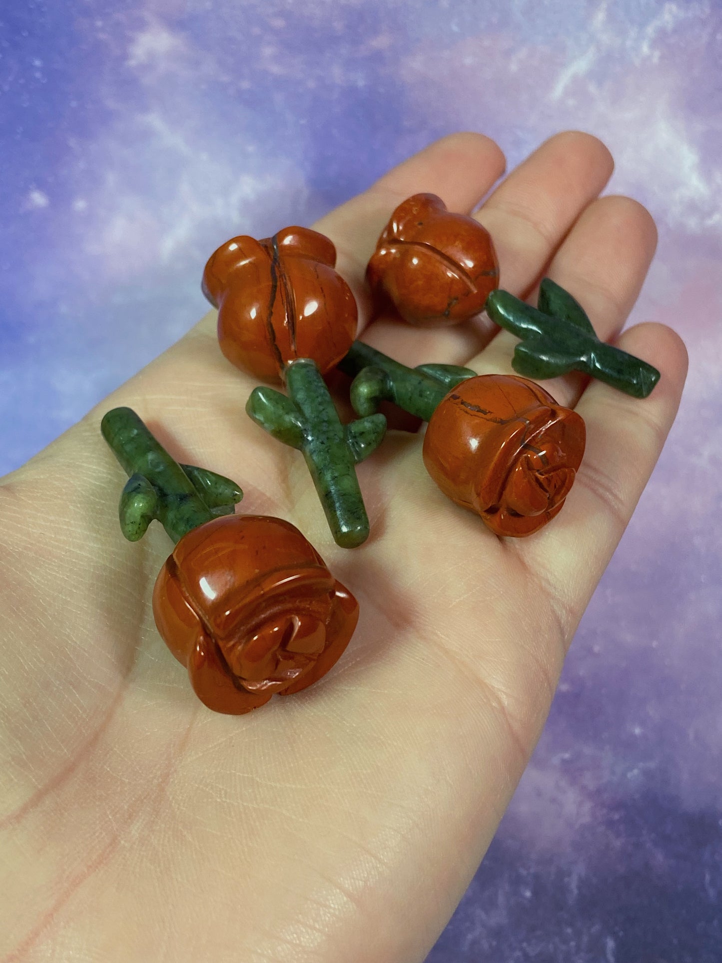 Red Jasper/ Green Jade Rose