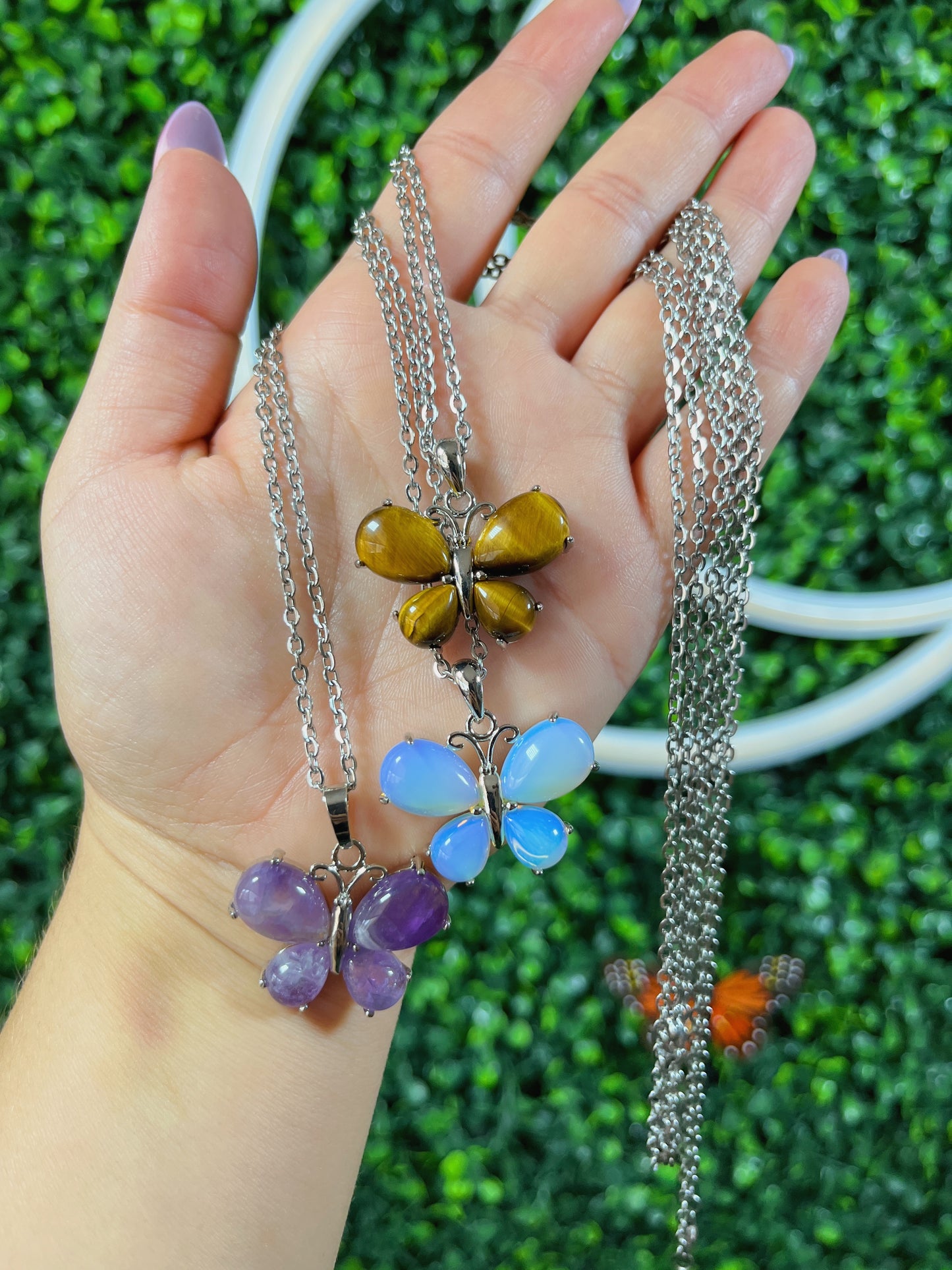 Gemstone Butterfly Necklace