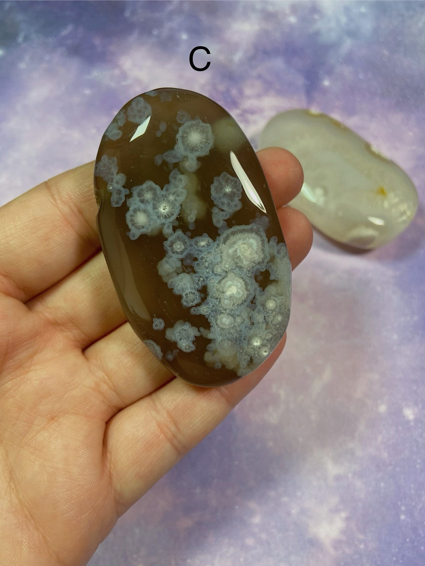 Flower Agate Palm Stones