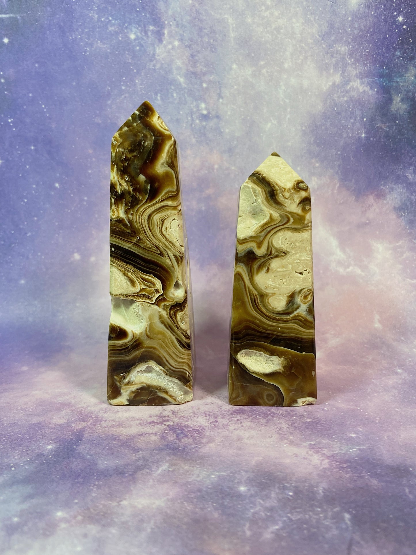 Druzy Chocolate Calcite Tower