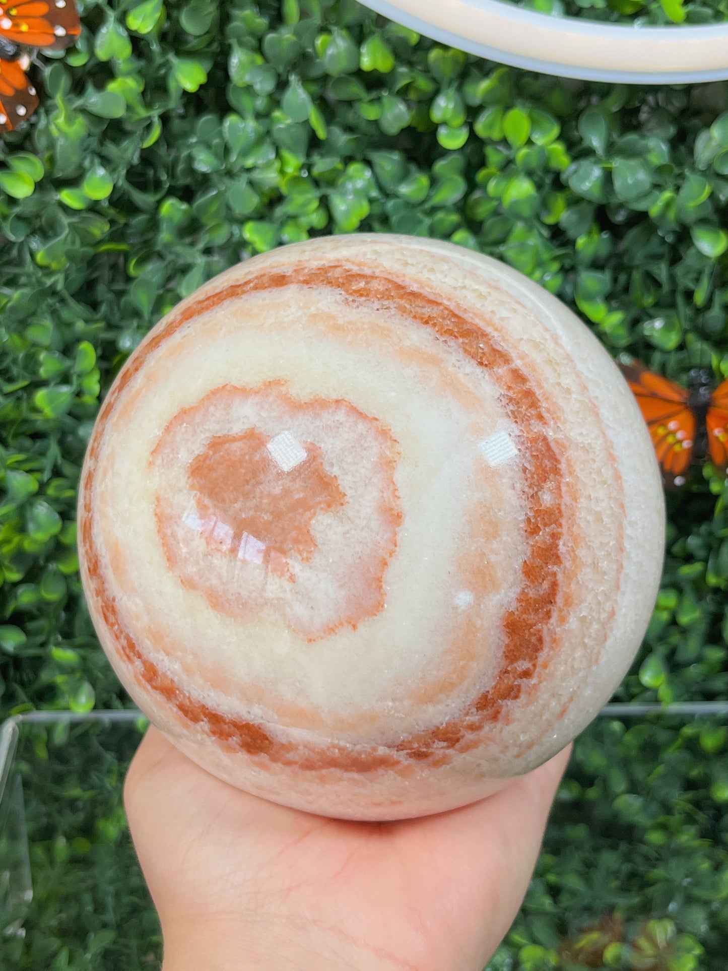 Big Red Banded Calcite Sphere