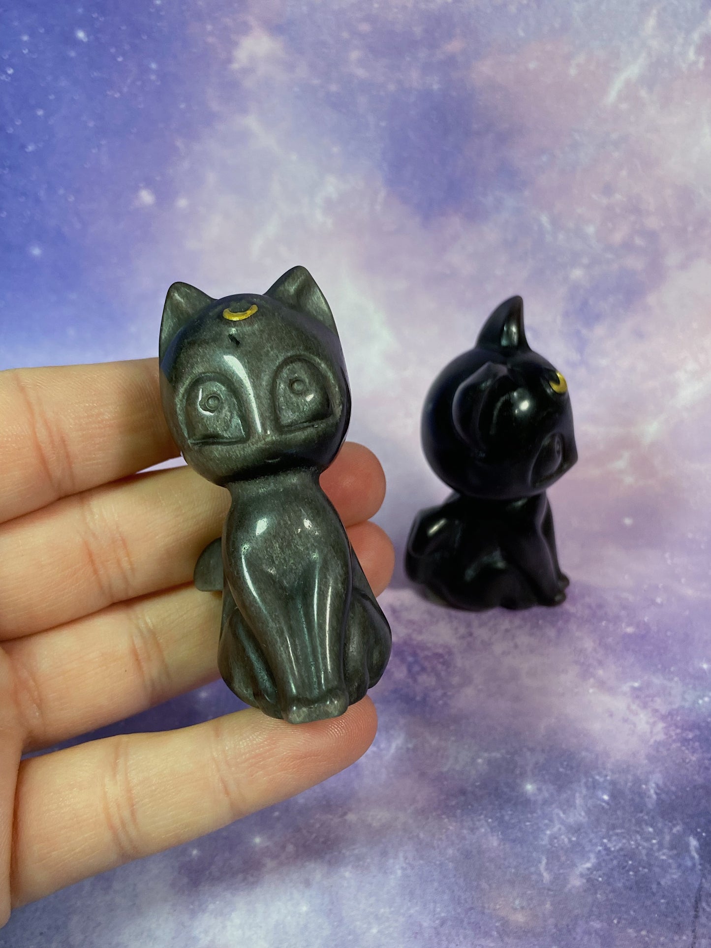 Silver Obsidian Luna Cat