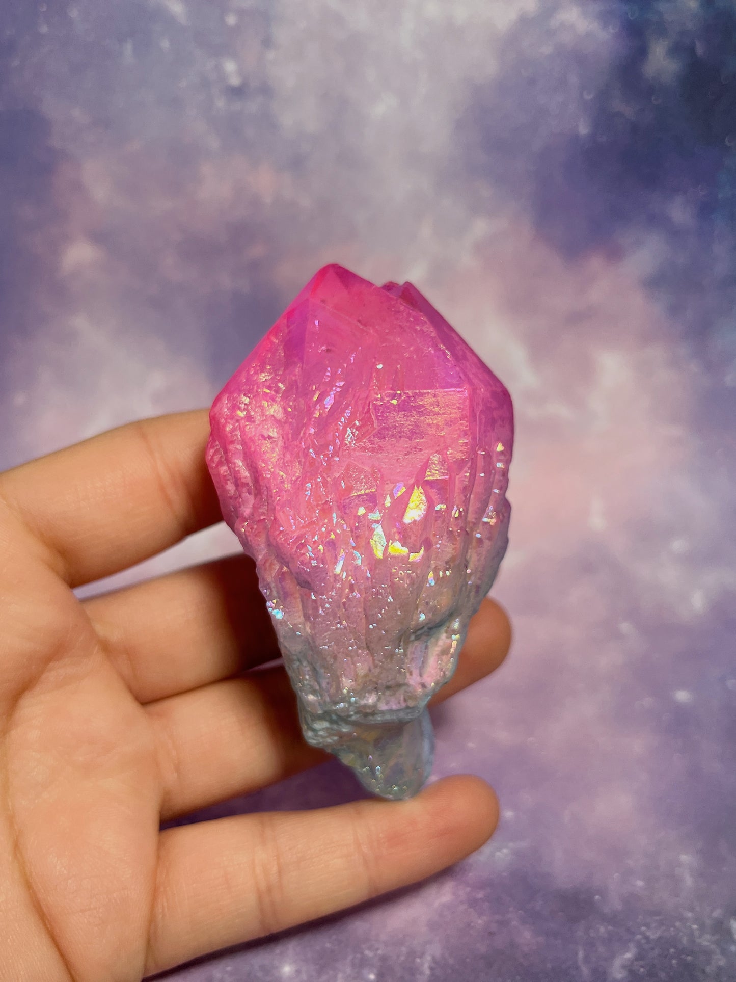 Pink& Blue Aura Candle Quartz