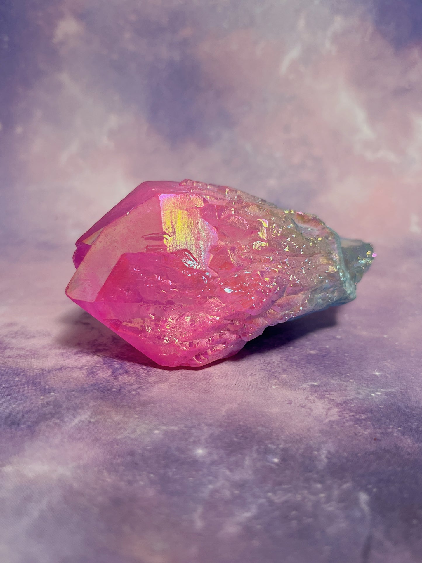 Pink& Blue Aura Candle Quartz