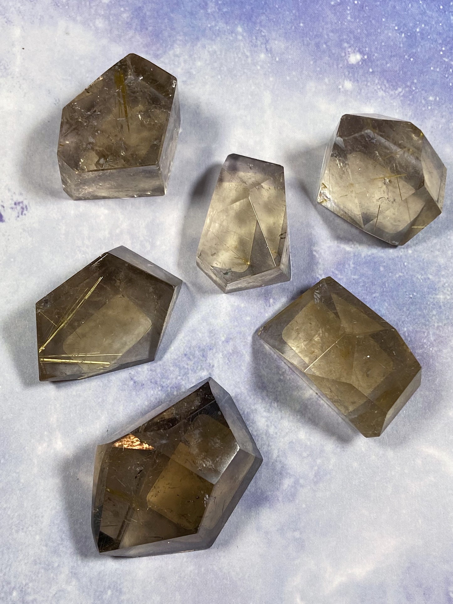 Golden Rutile in Smokey Quartz Freeform