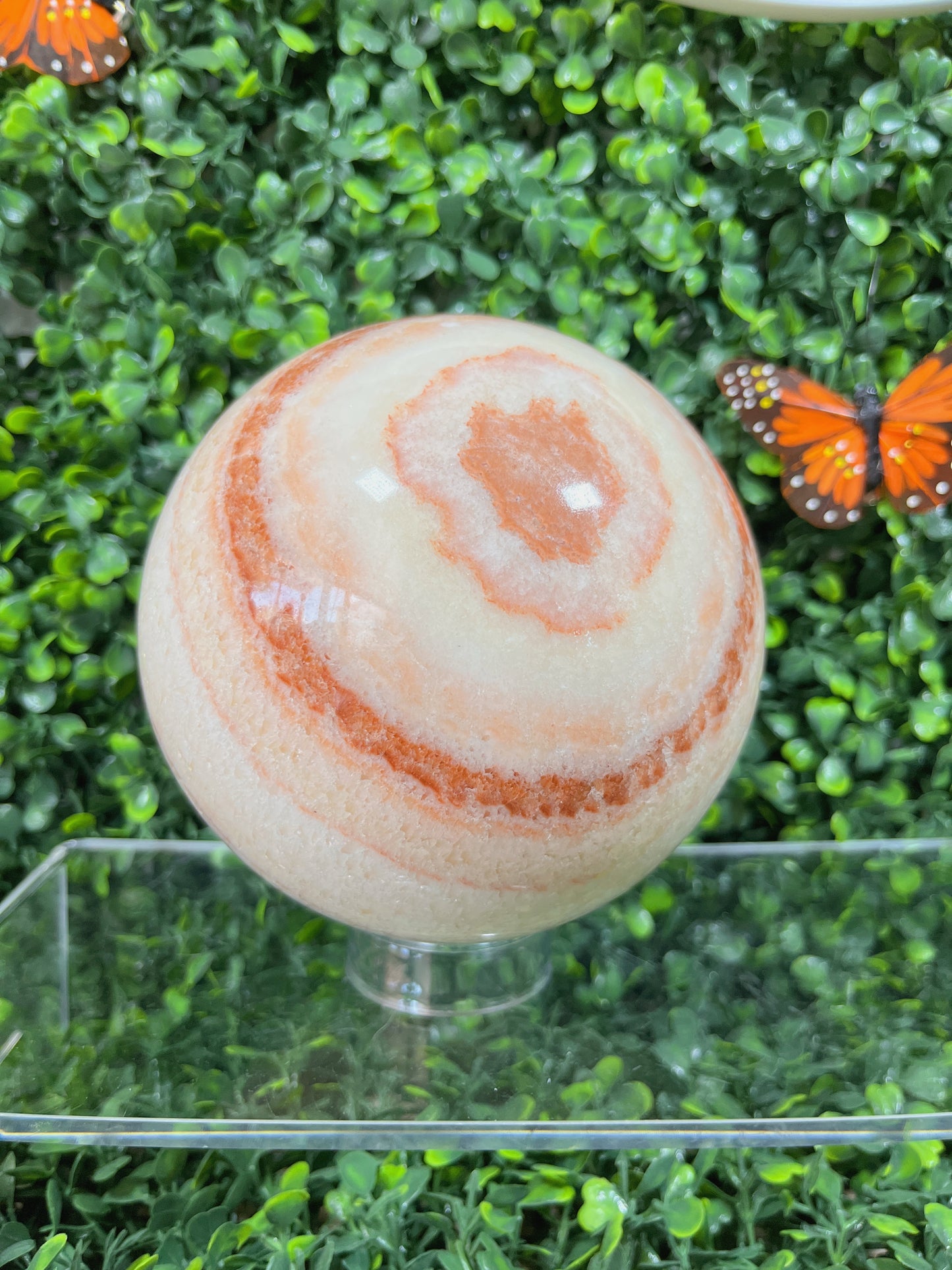 Big Red Banded Calcite Sphere