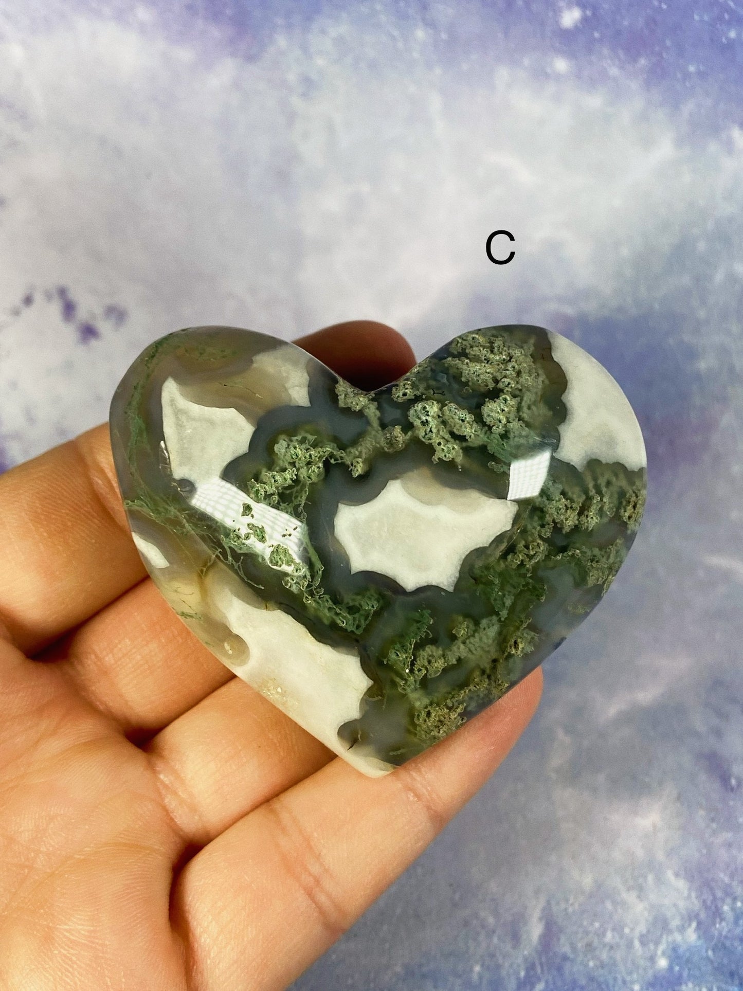Moss Agate Heart