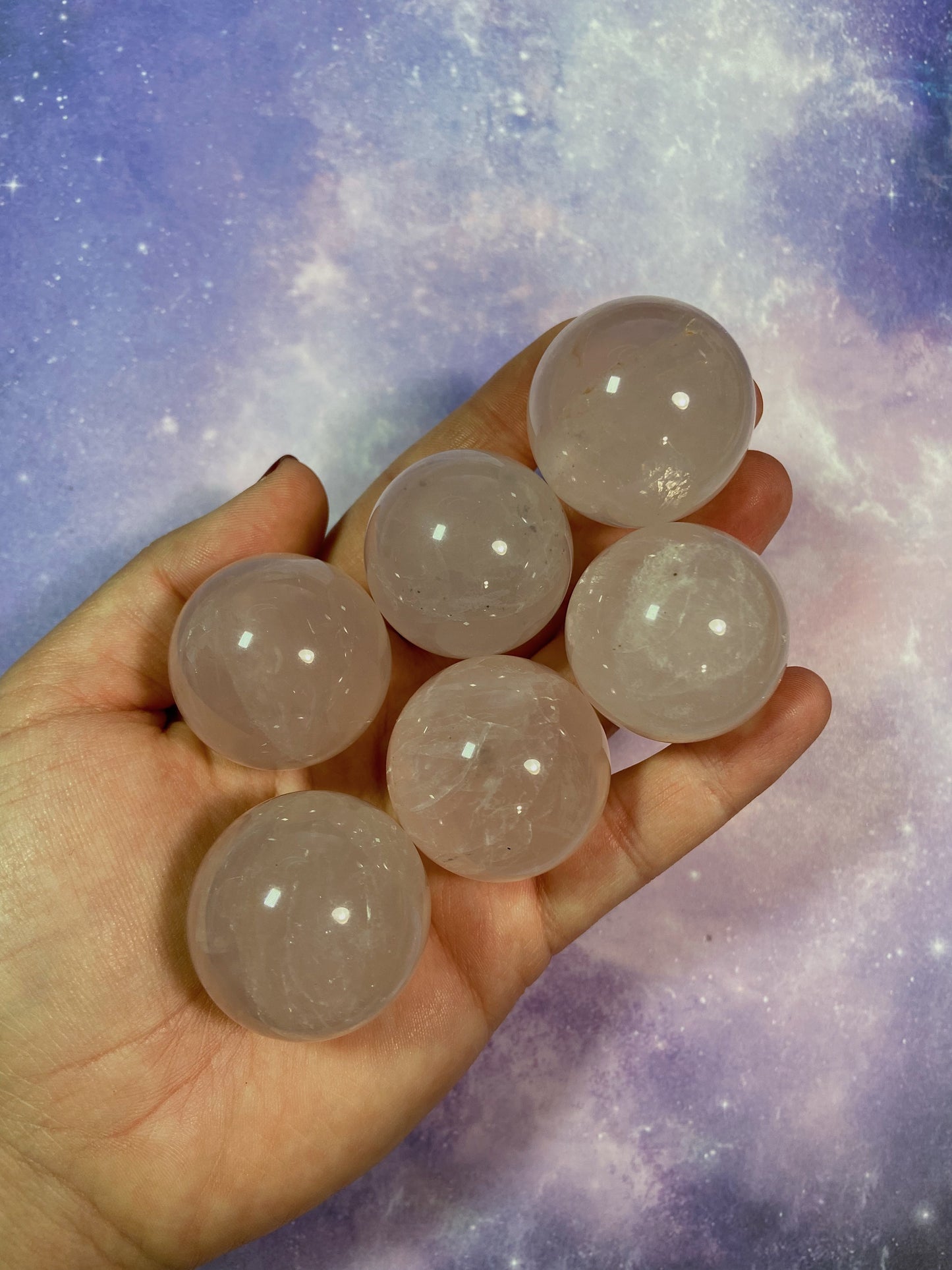 Rose Quartz Mini Spheres W/ Stand