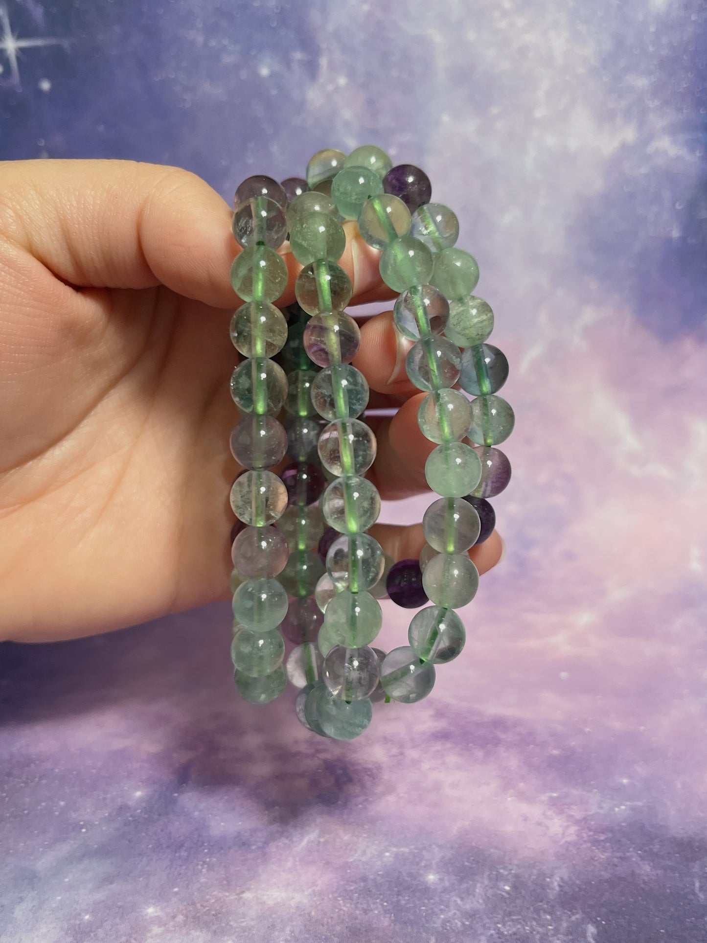 Green & Purple Fluorite Bracelet