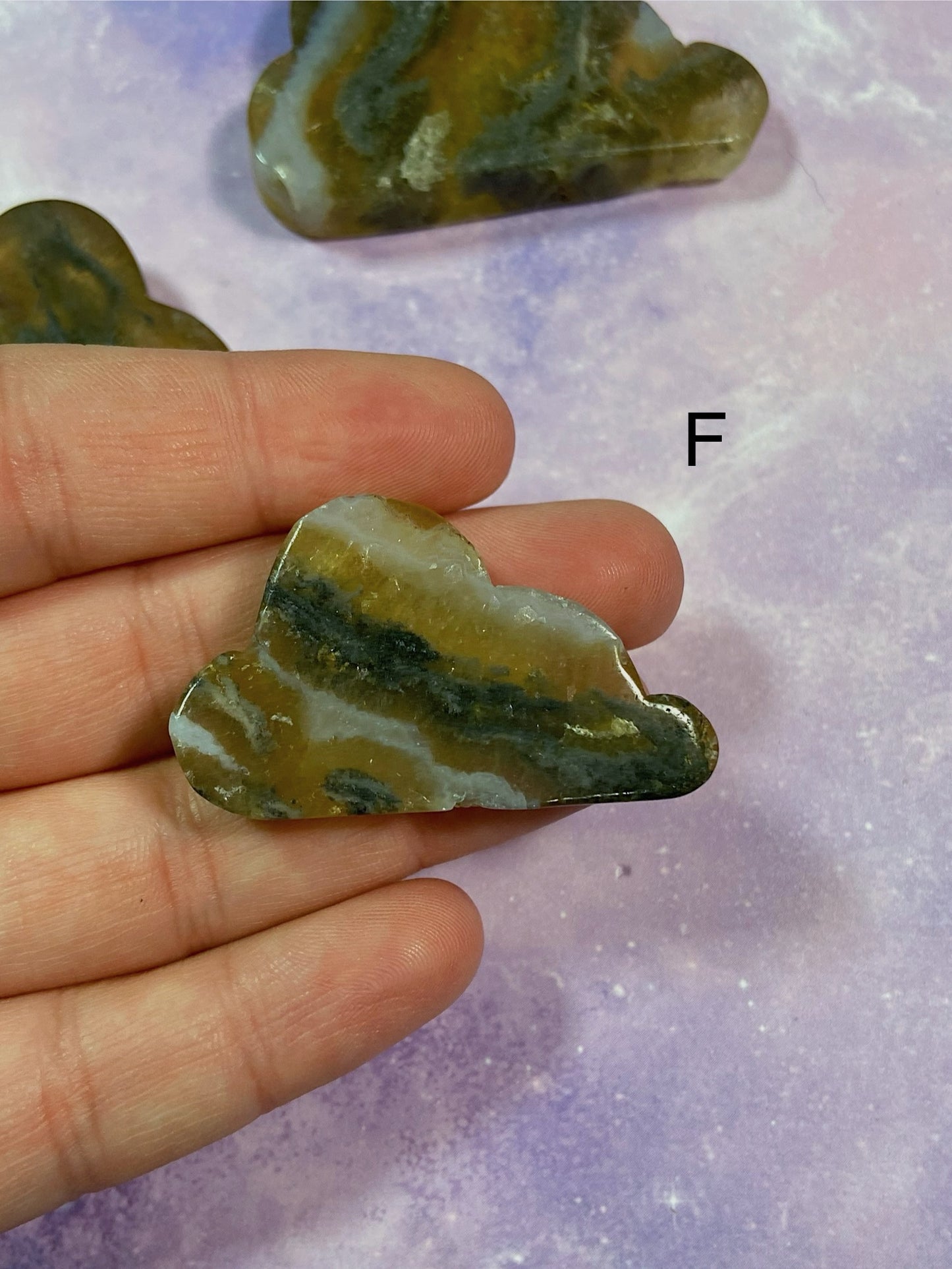 Moss Agate in Fluorite Cloud Carving
