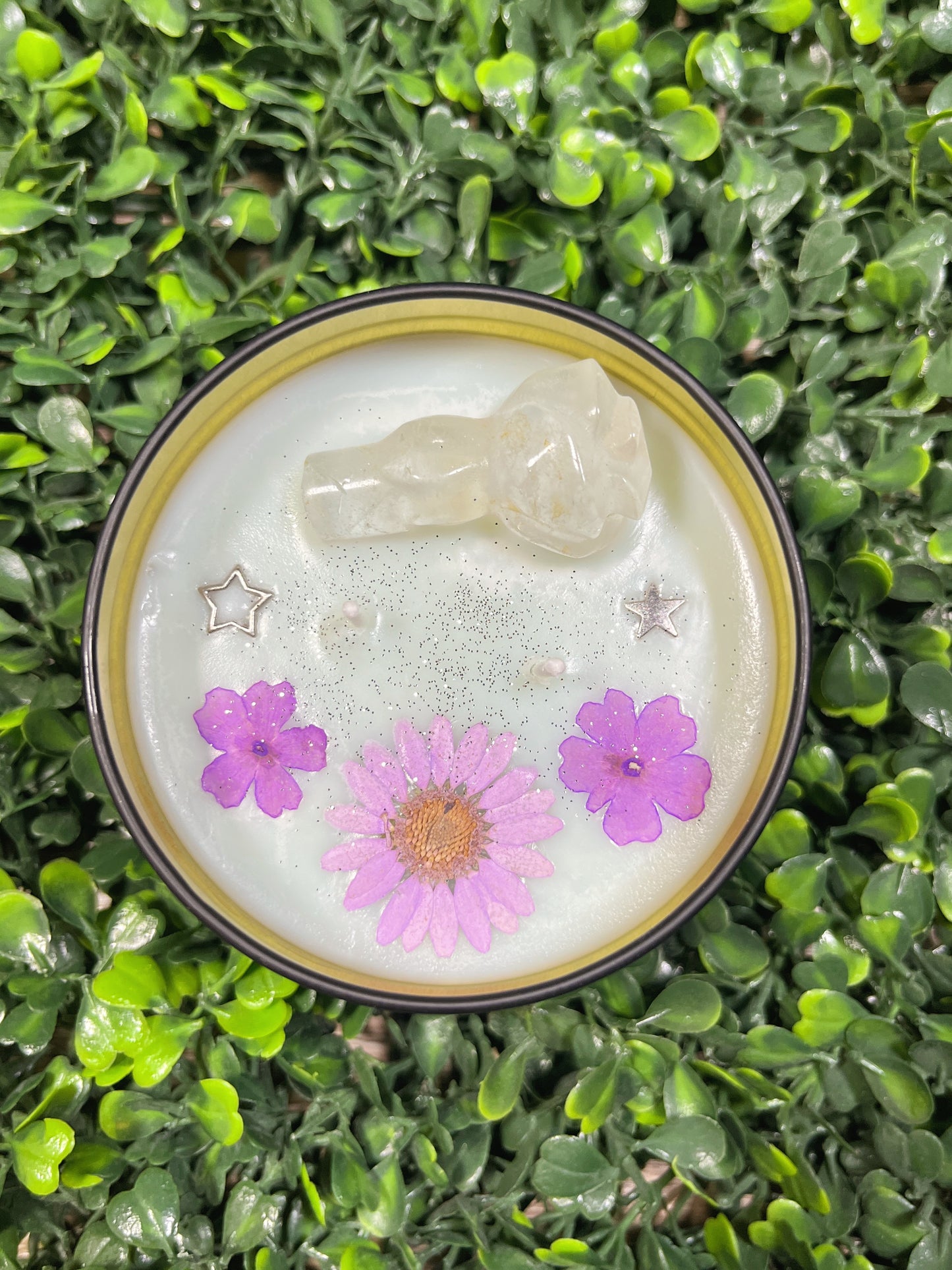 Clear Quartz Rose Candle