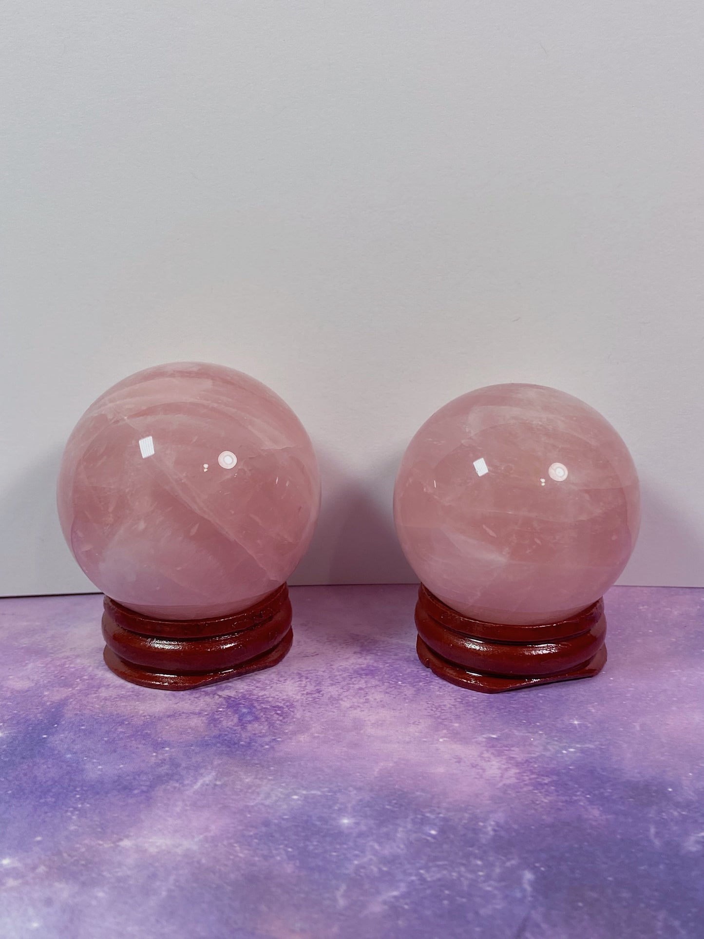 Rose Quartz Spheres W/ Stand