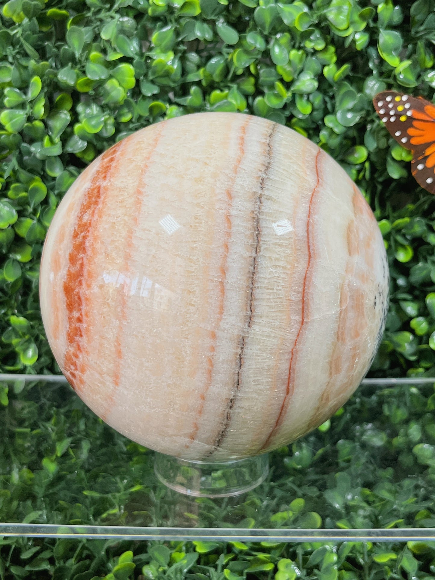 Big Red Banded Calcite Sphere