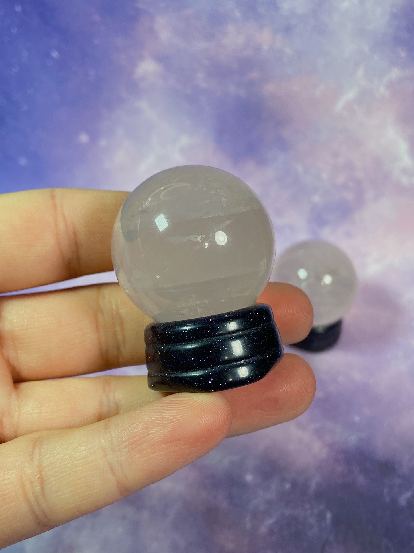 Rose Quartz Mini Spheres W/ Stand