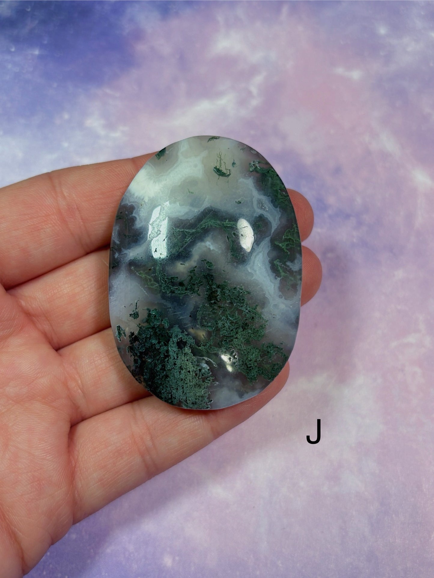 Moss Agate Palm Stone