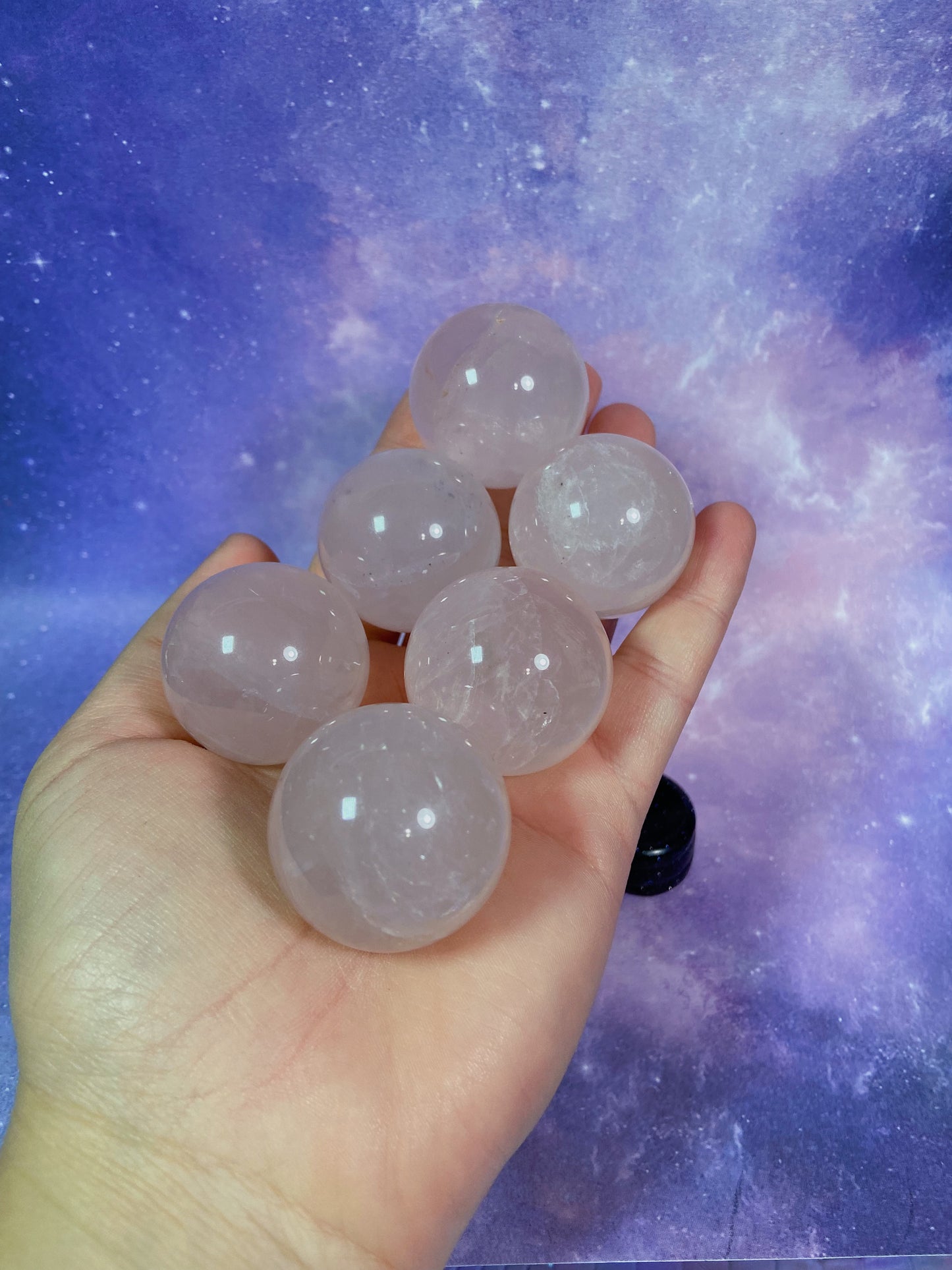 Rose Quartz Mini Spheres W/ Stand