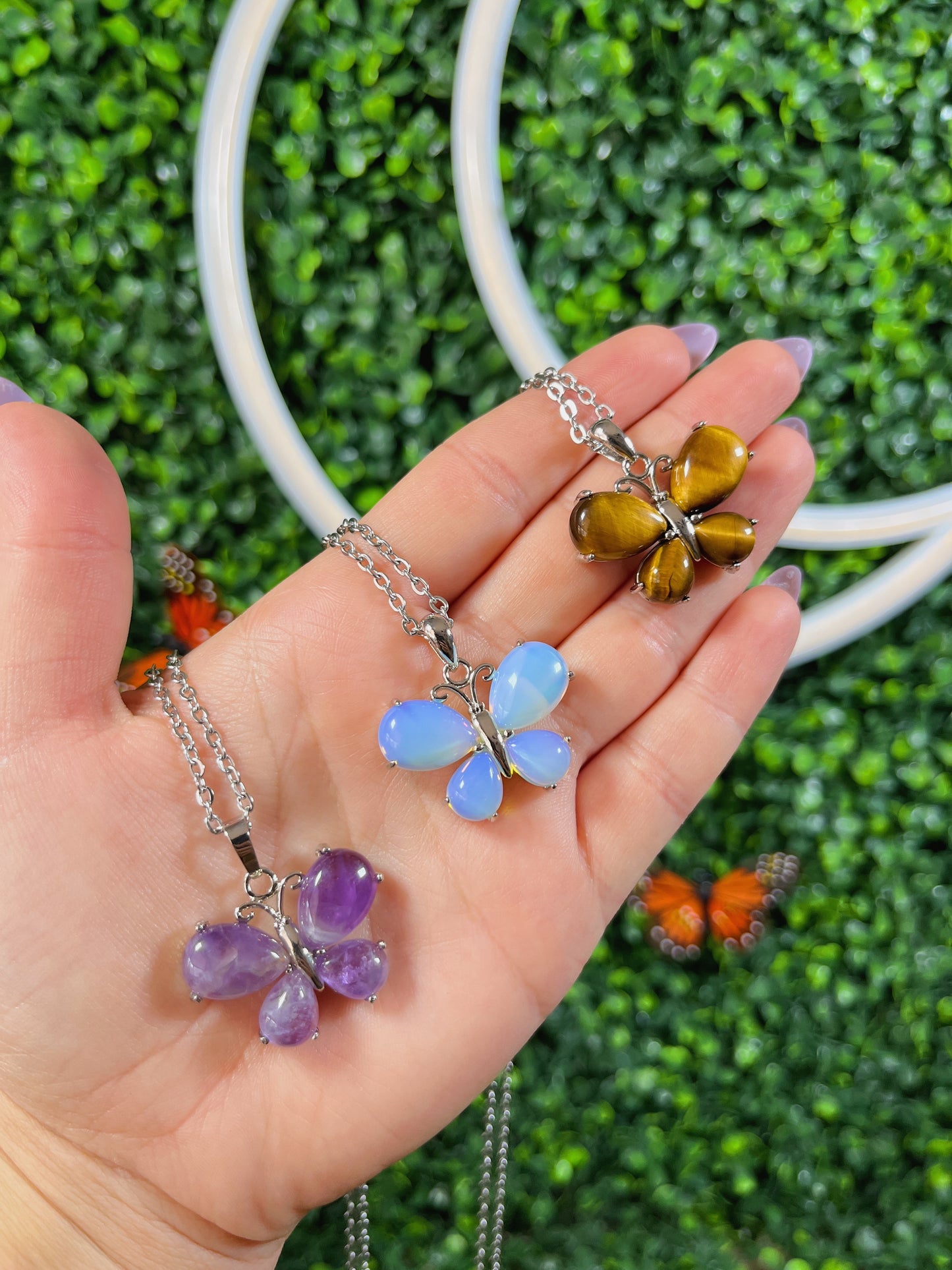 Gemstone Butterfly Necklace